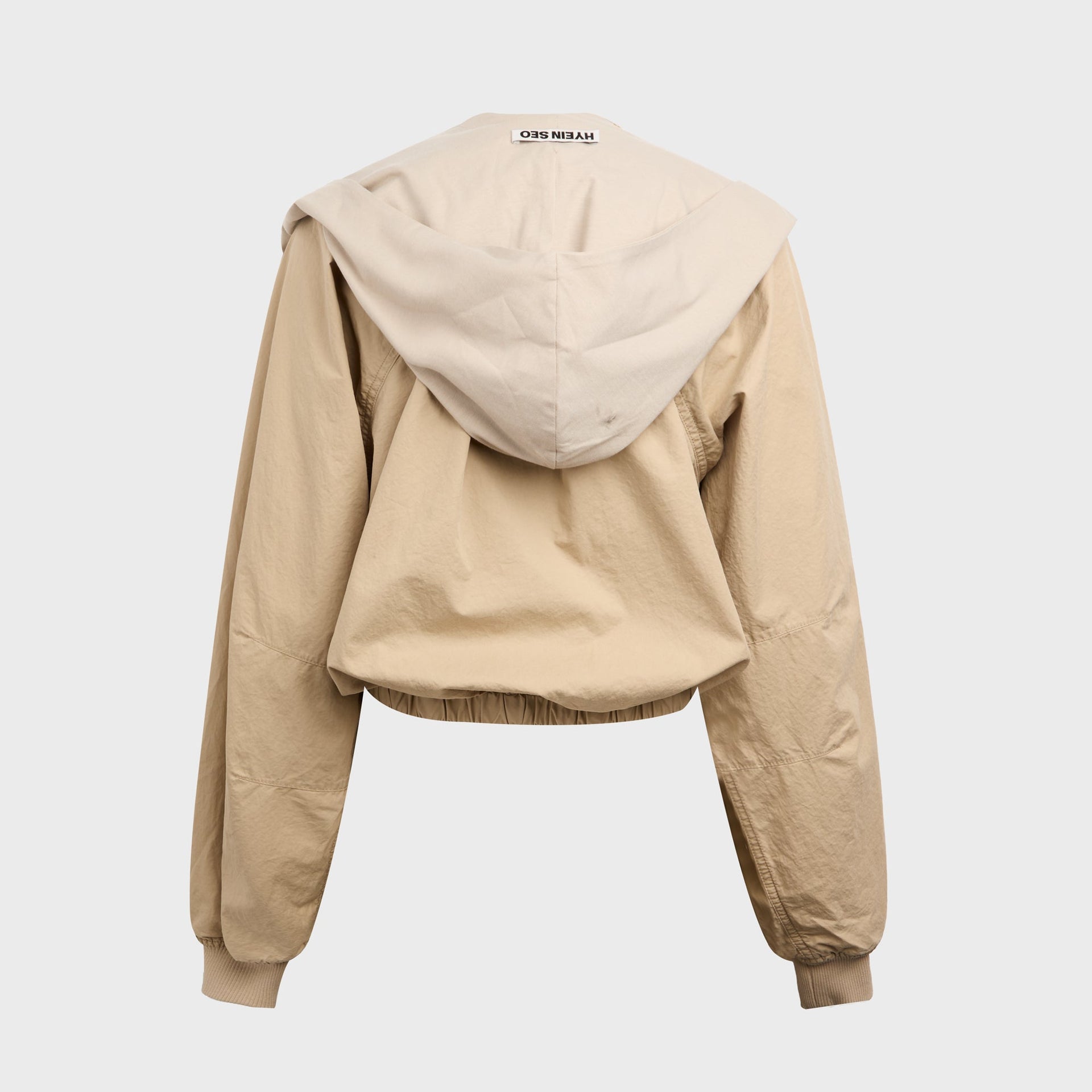 Hyein Seo Cotton Bolero Jacket with Hoodie - Beige