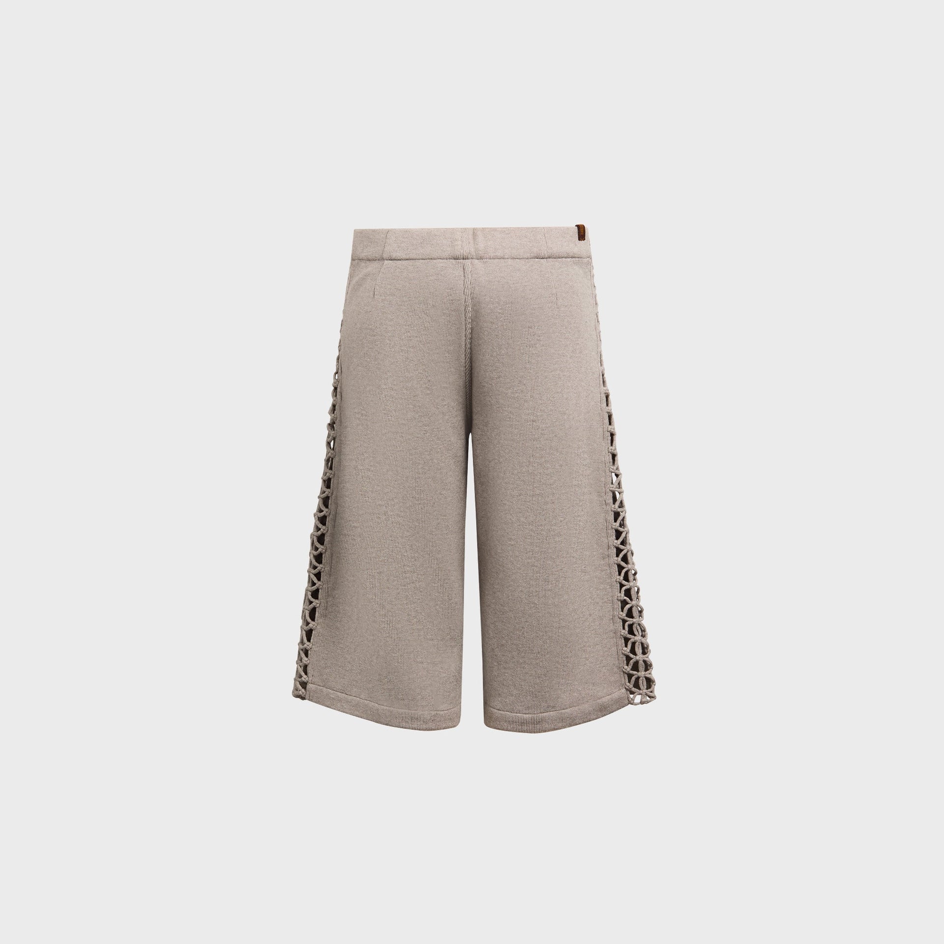 Isa Boulder Relaxed Macrame Pants - Light Grey
