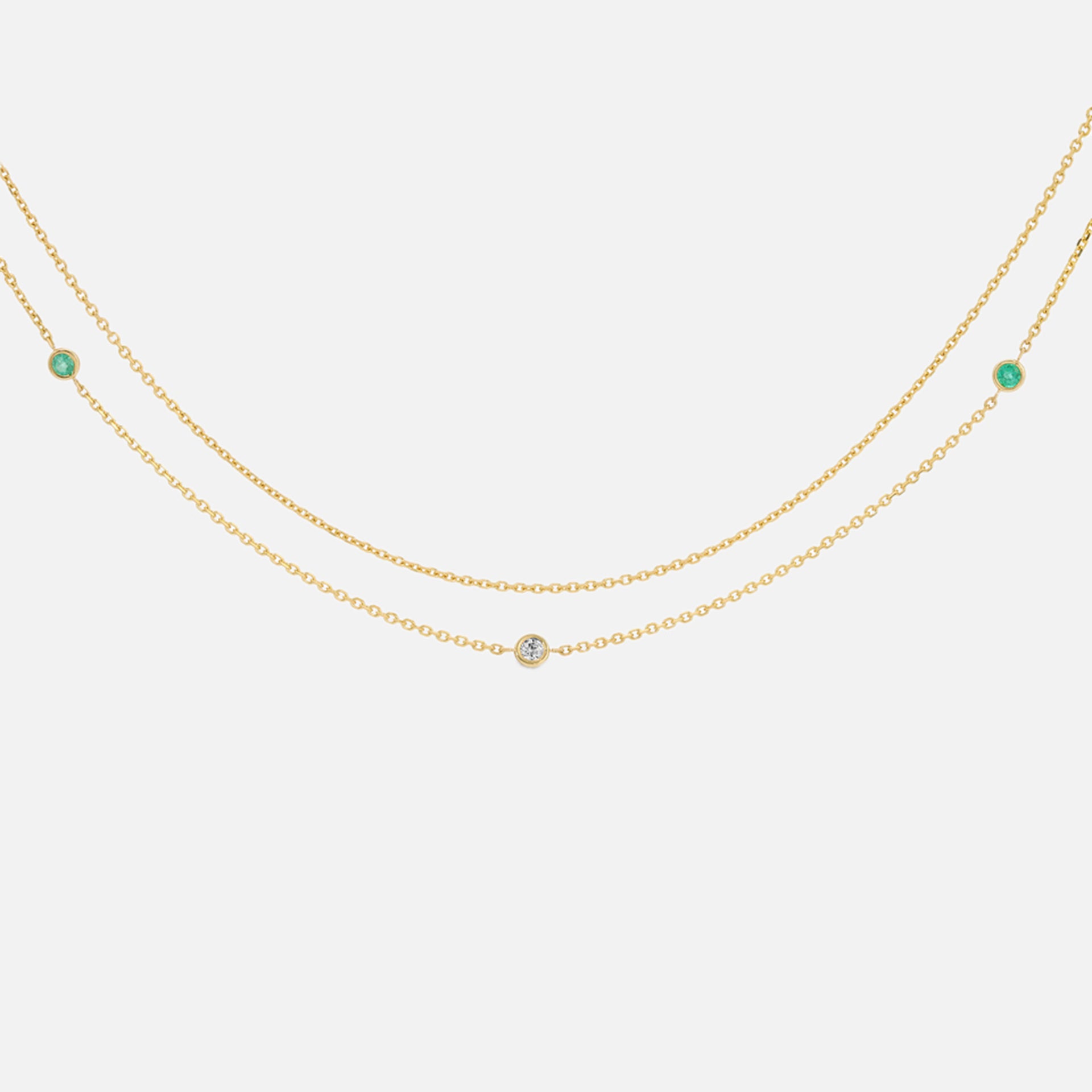 Isa Grutman Diamond Emerald Belly Chain - Gold