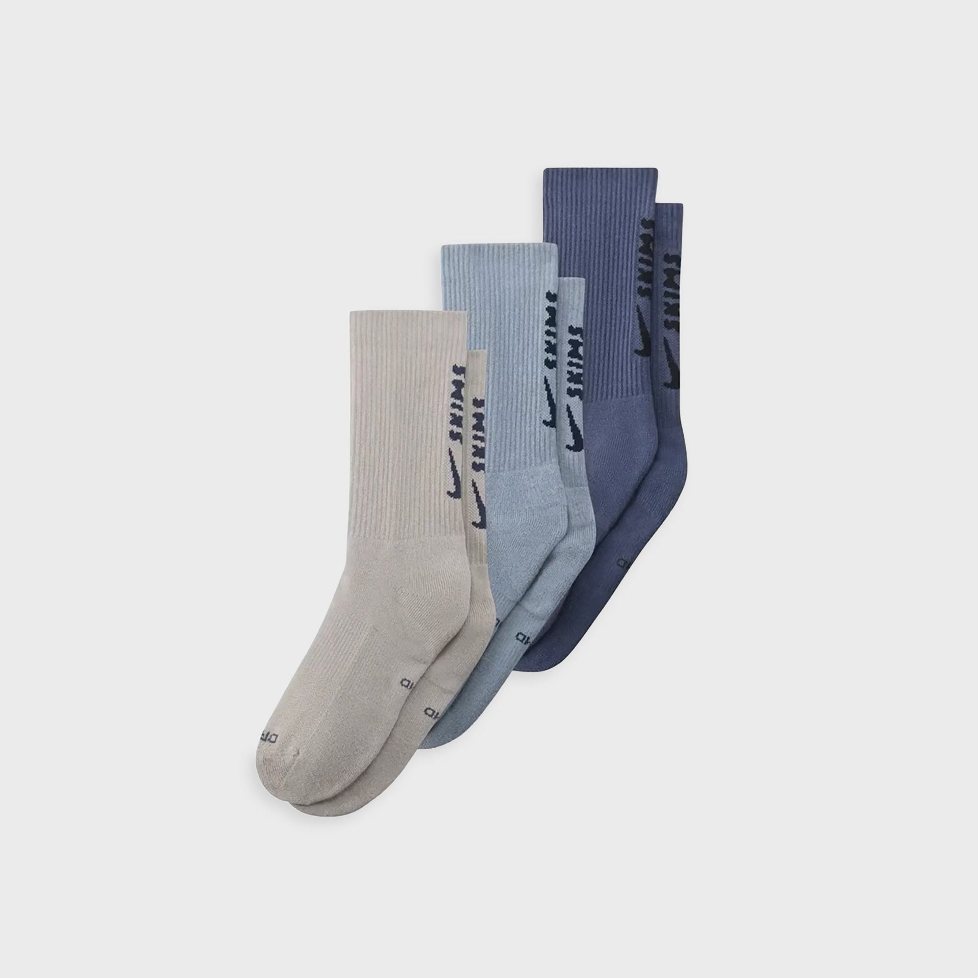 NikeSKIMS Dri-FIT 3-Pack Quarter Socks - Deep Royal / Washed Pacific Stone