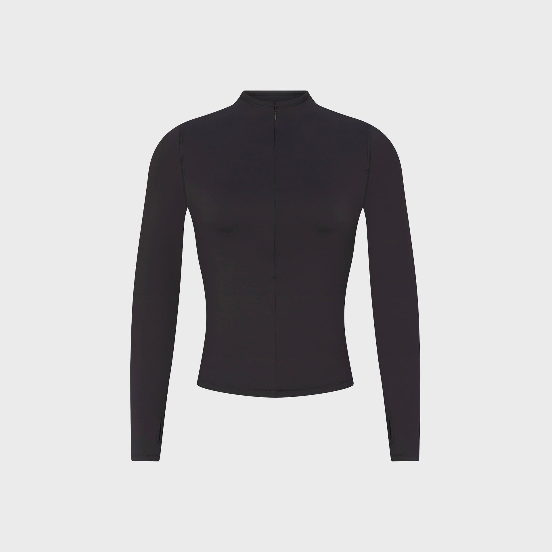 NikeSKIMS Matte Half-Zip Mock-Neck Long Sleeve Top - Obsidian
