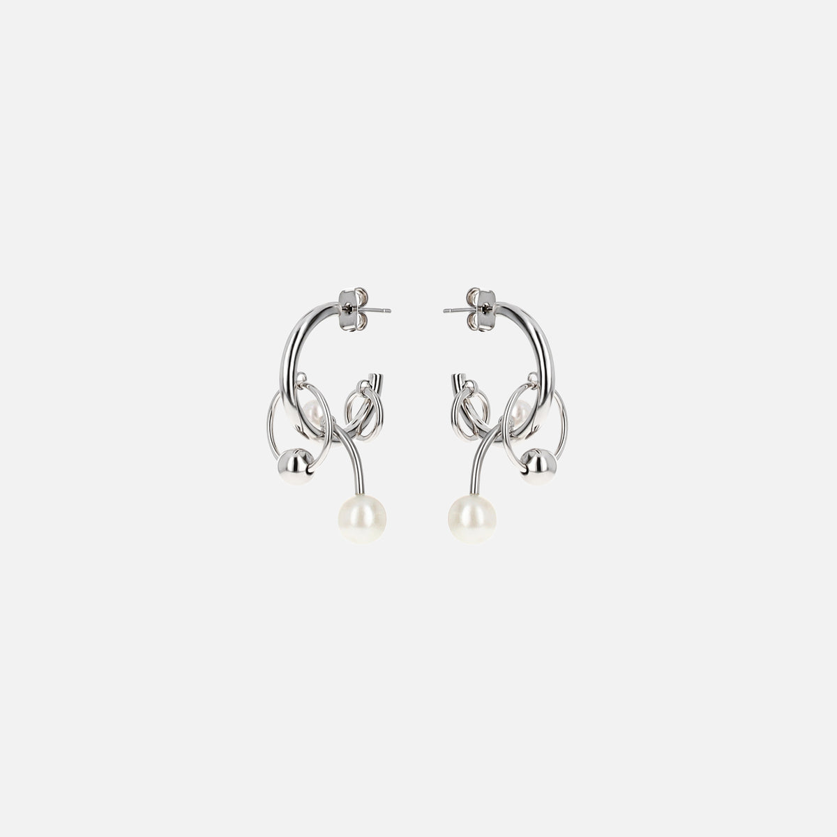 Justine Clenquet Chase Earrings - Palladium