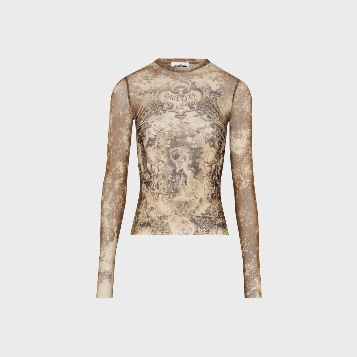 Jean Paul Gaultier Mesh Long Sleeves Top - Printed Médaillon