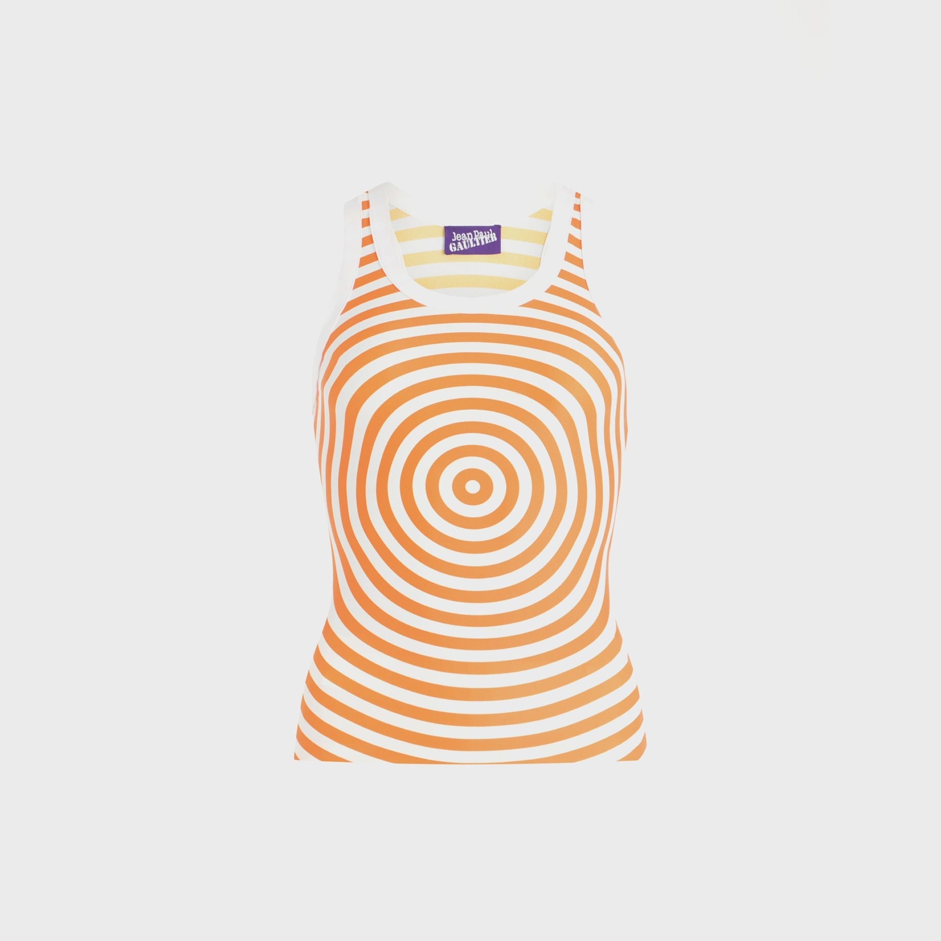 Jean Paul Gaultier Jersey Lycra Tank Top - Orange Printed Target