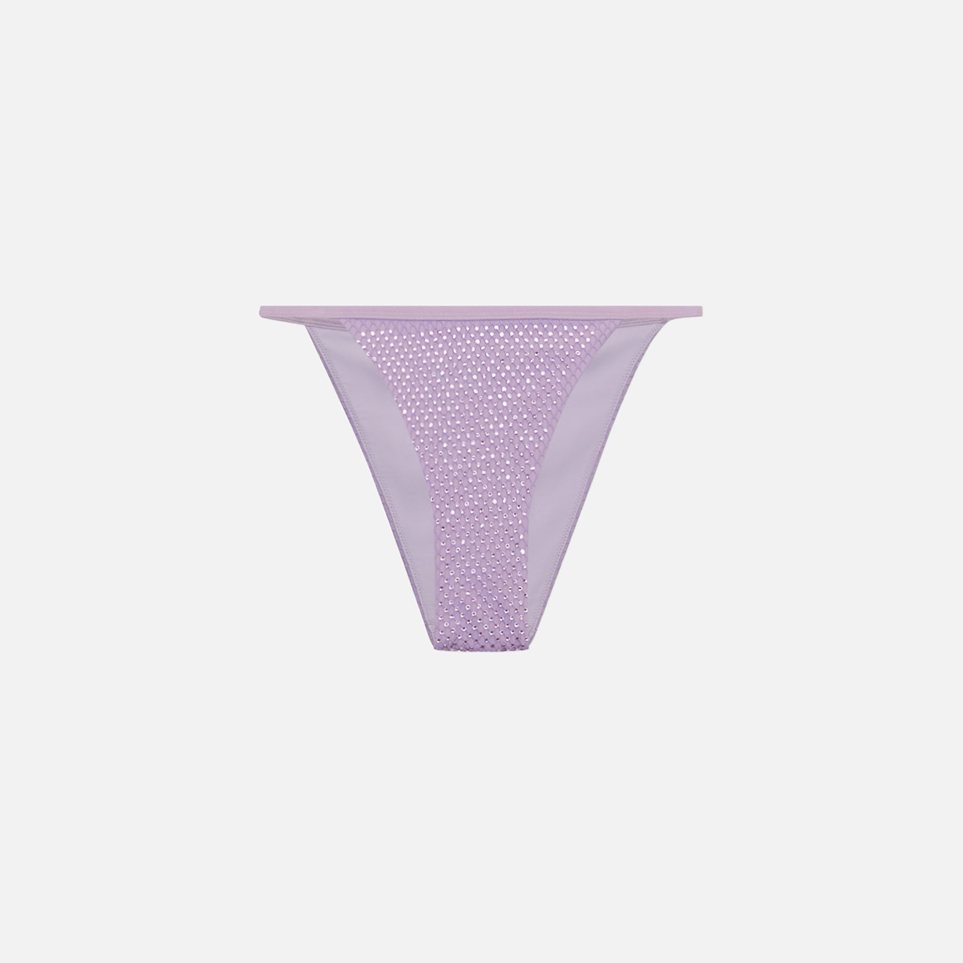 Jonathan Simkhai Moxie Crystal Mesh Swimwear String Bikini Bottom - Orchid