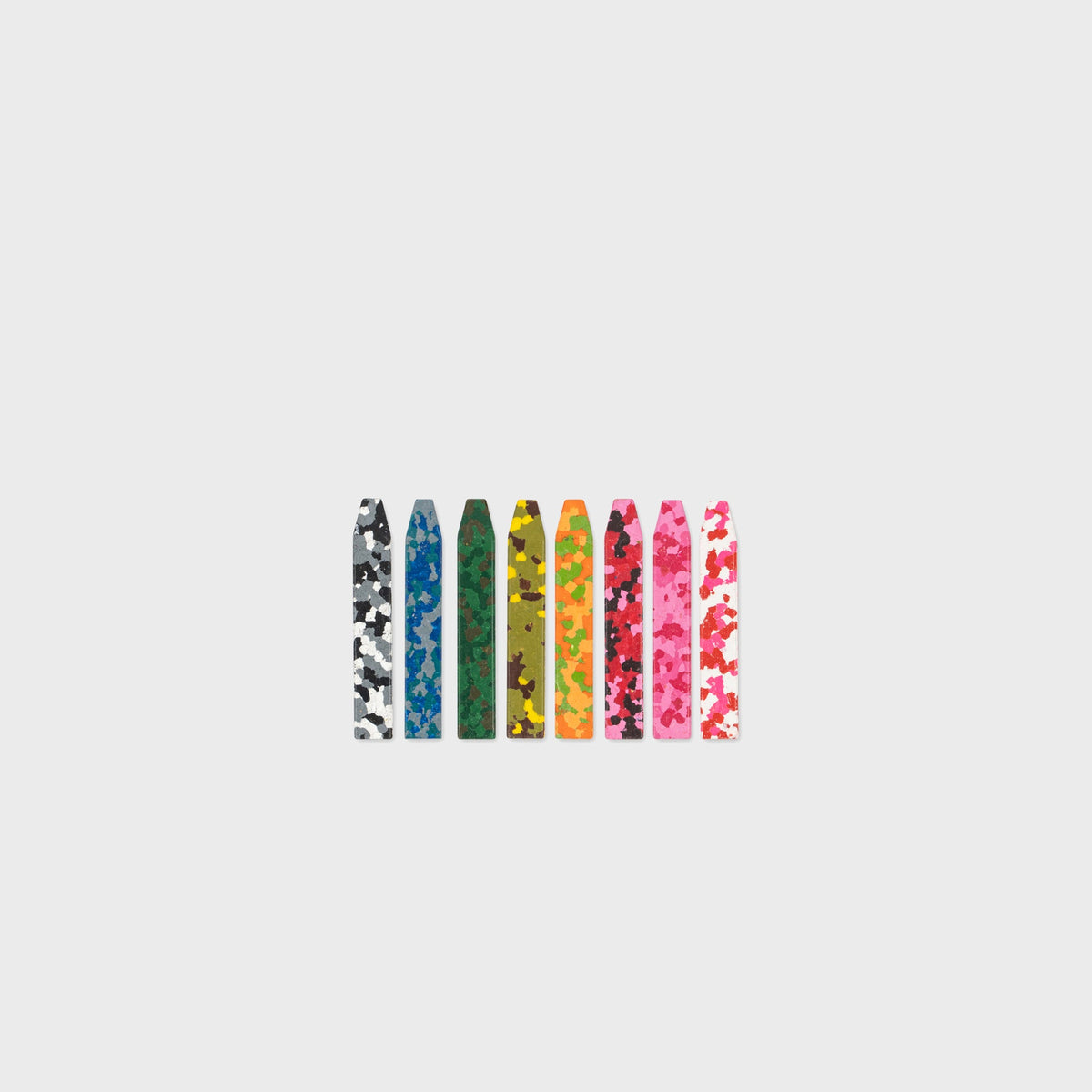 Konges Sløjd Confetti Crayons in Bunny, set of crayons in assorted floral and animal print colors laid out