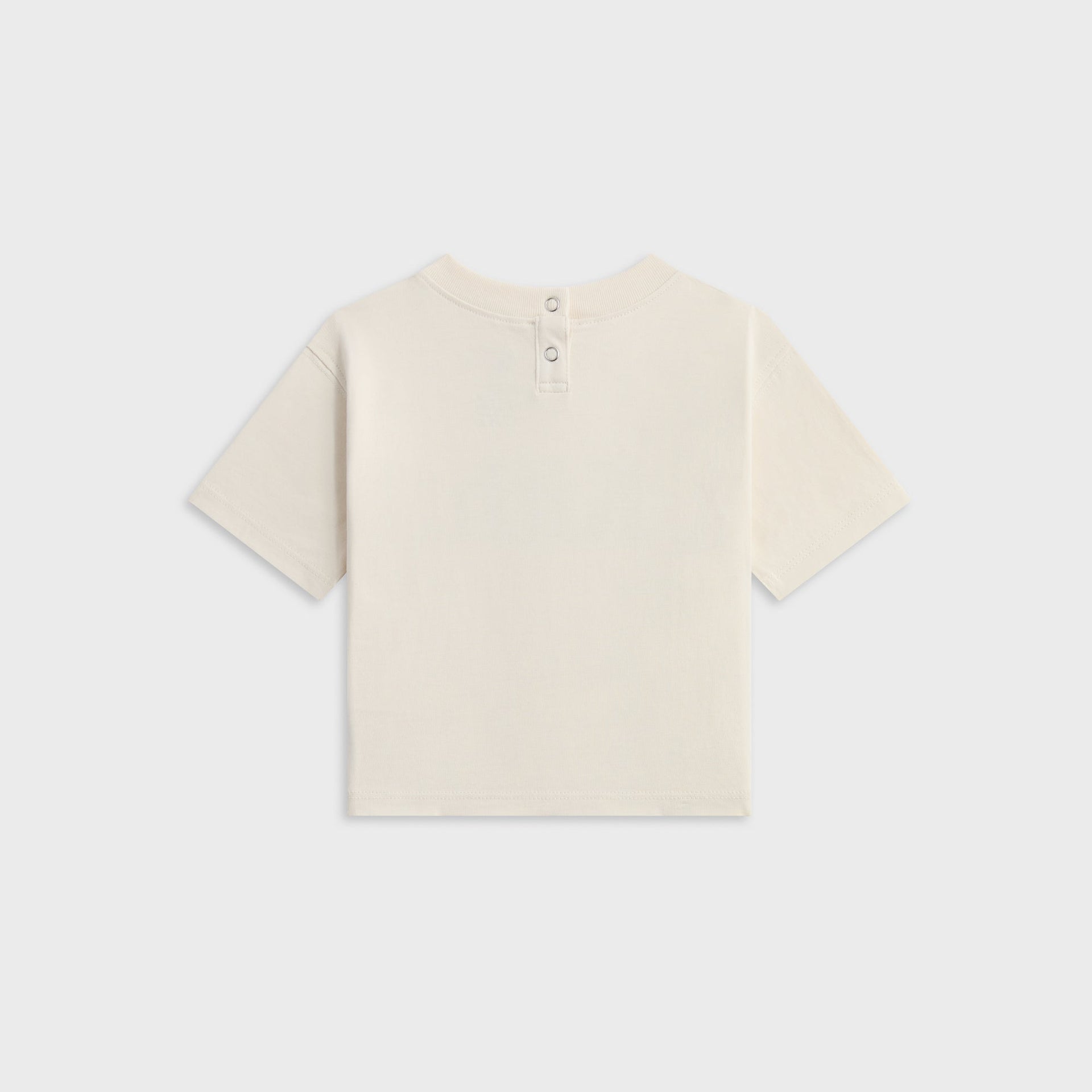 Kith Baby Leopard Kith Serif Leonard Tee in Sandrift, flat lay back view