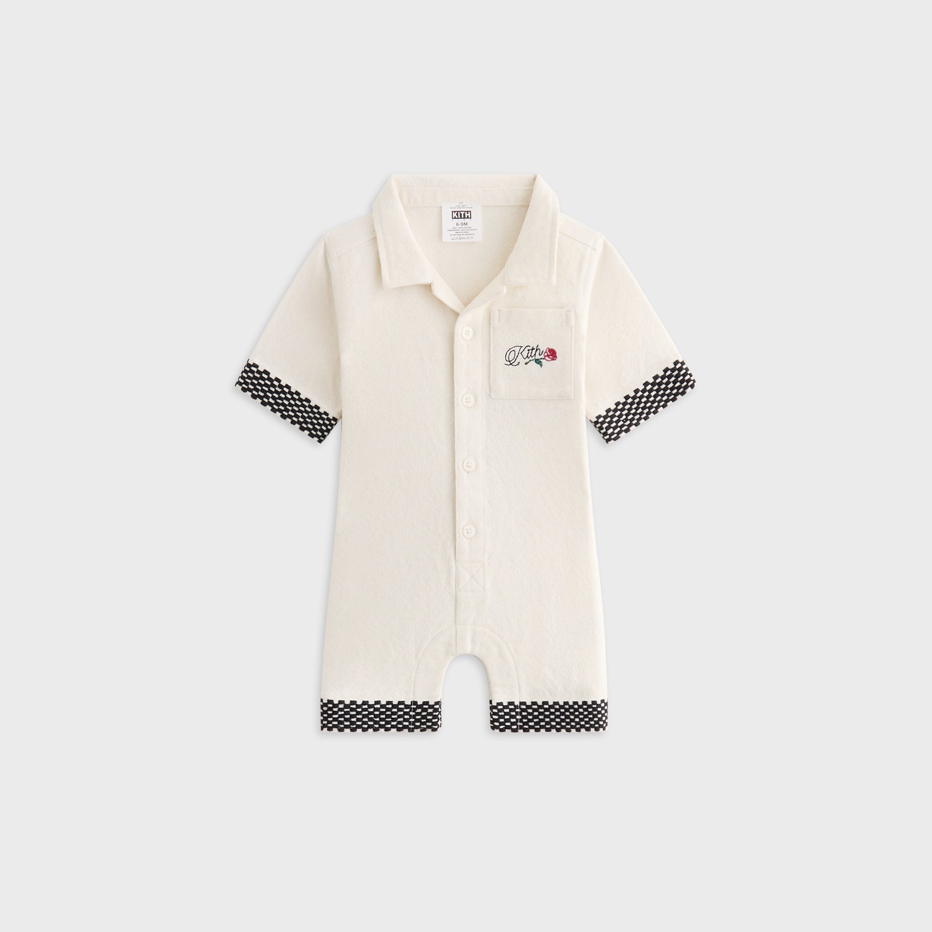 Kith Baby Textured Logo Camp Shortall in Sandrift
