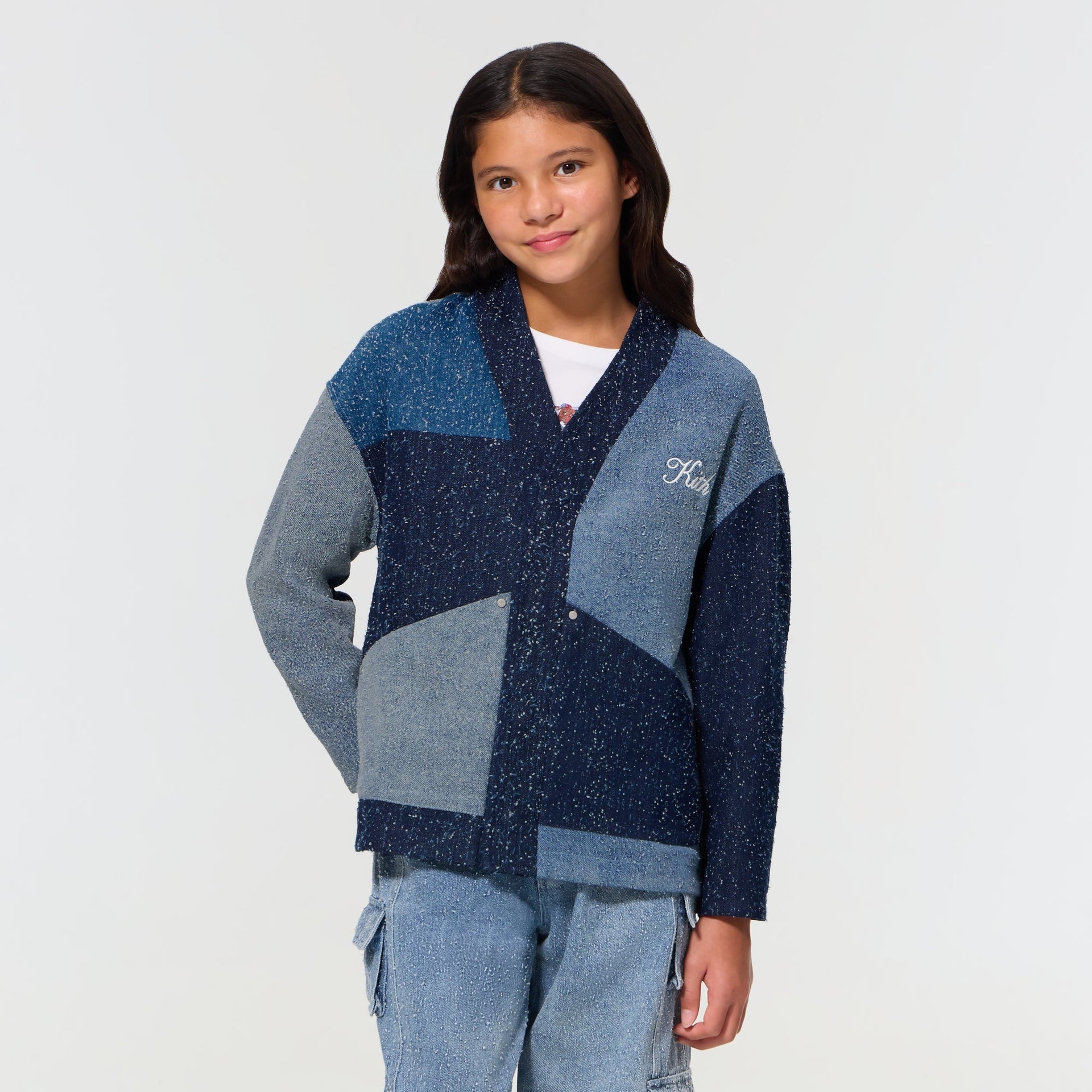Kith Kids Patchwork Textured Denim Gi Shirt - Indigo - PH
