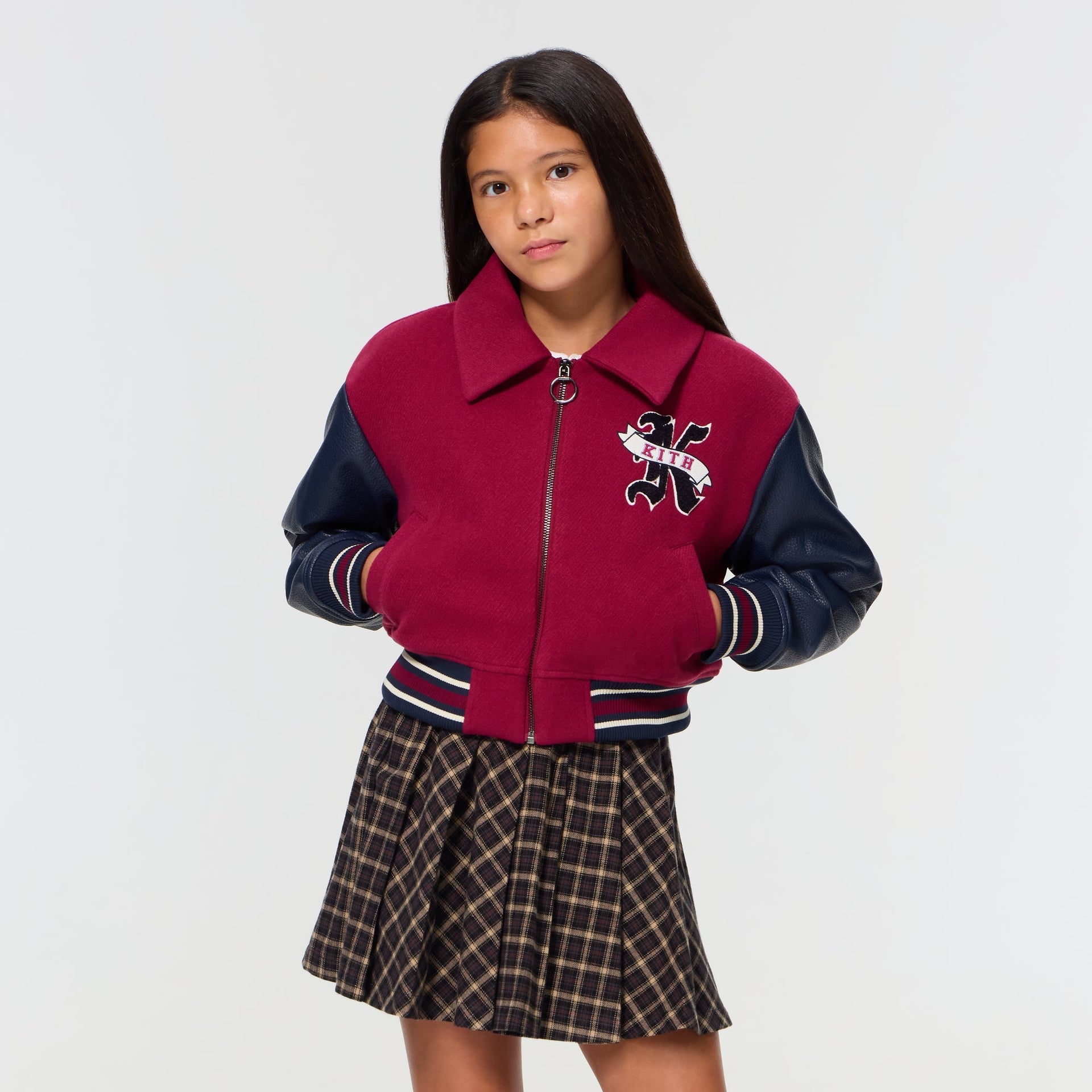 Kith Kids Cropped Varsity Jacket - Noir - PH