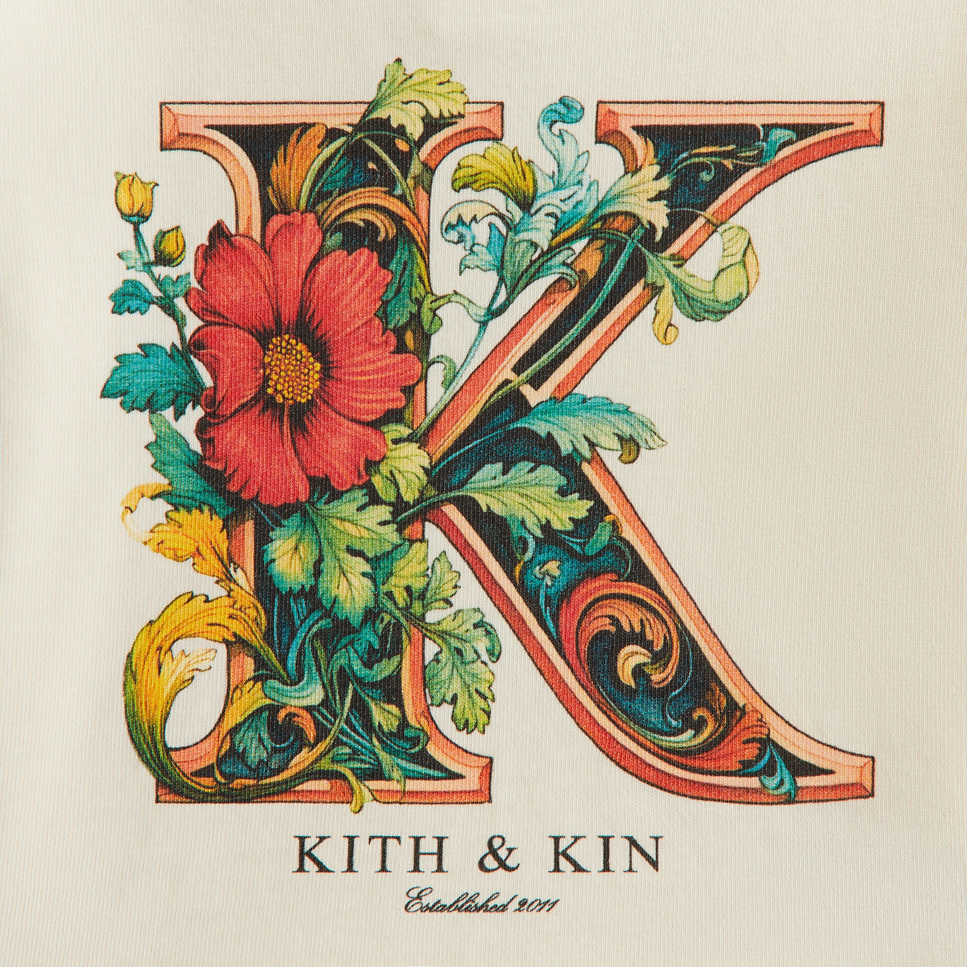 Kith Kids Floral K Tee in Sandrift