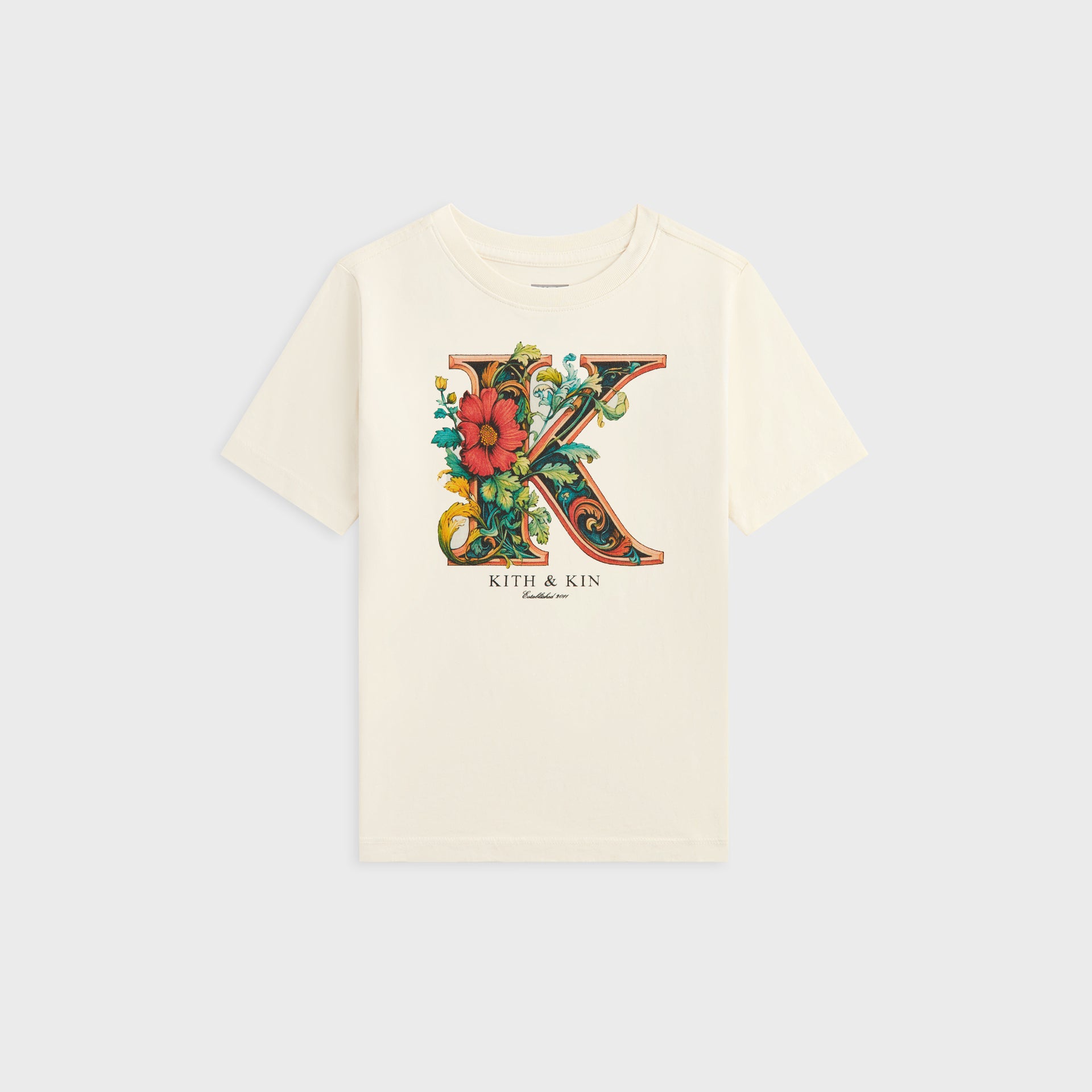Kith Kids Floral K Tee in Sandrift