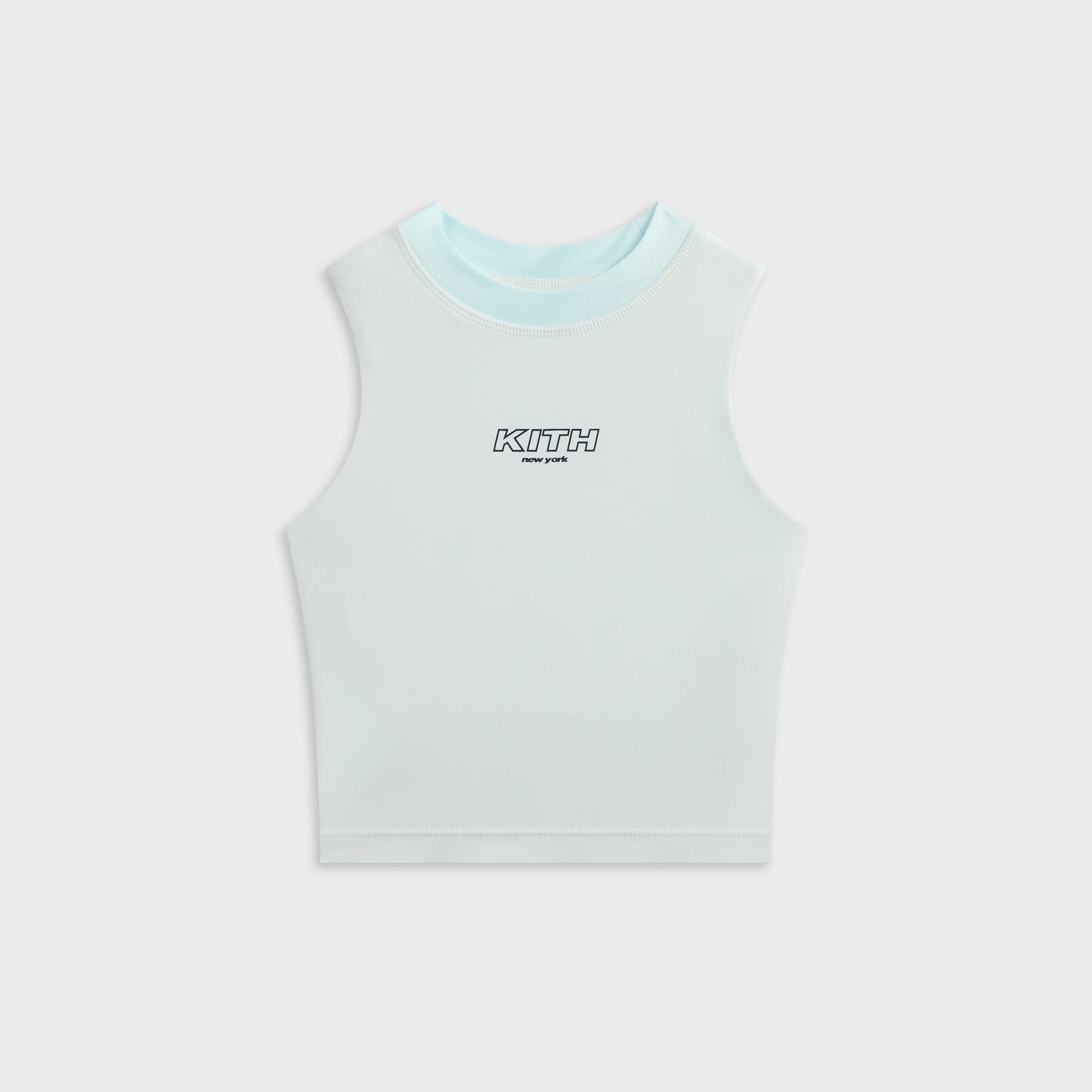 Kith Kids Active Tiana III Tank in Surry pale blue, flat lay front view with KITH New York chest logo