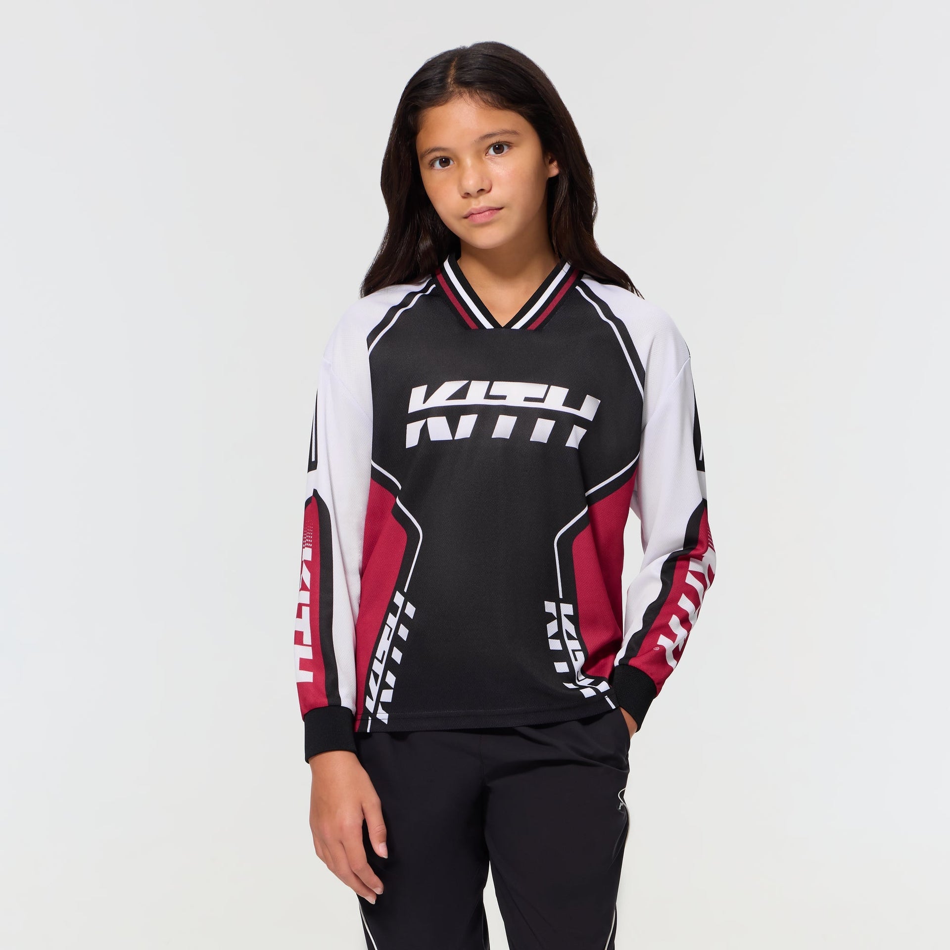 Kith Kids Moto Mesh Long Sleeve Donovan Tee - Black - PH