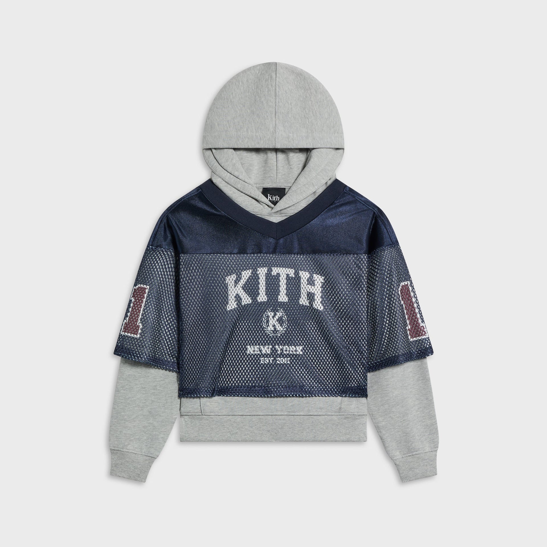 Kith Kids Athletic Mesh Combo Hoodie - Medium Heather Grey - PH