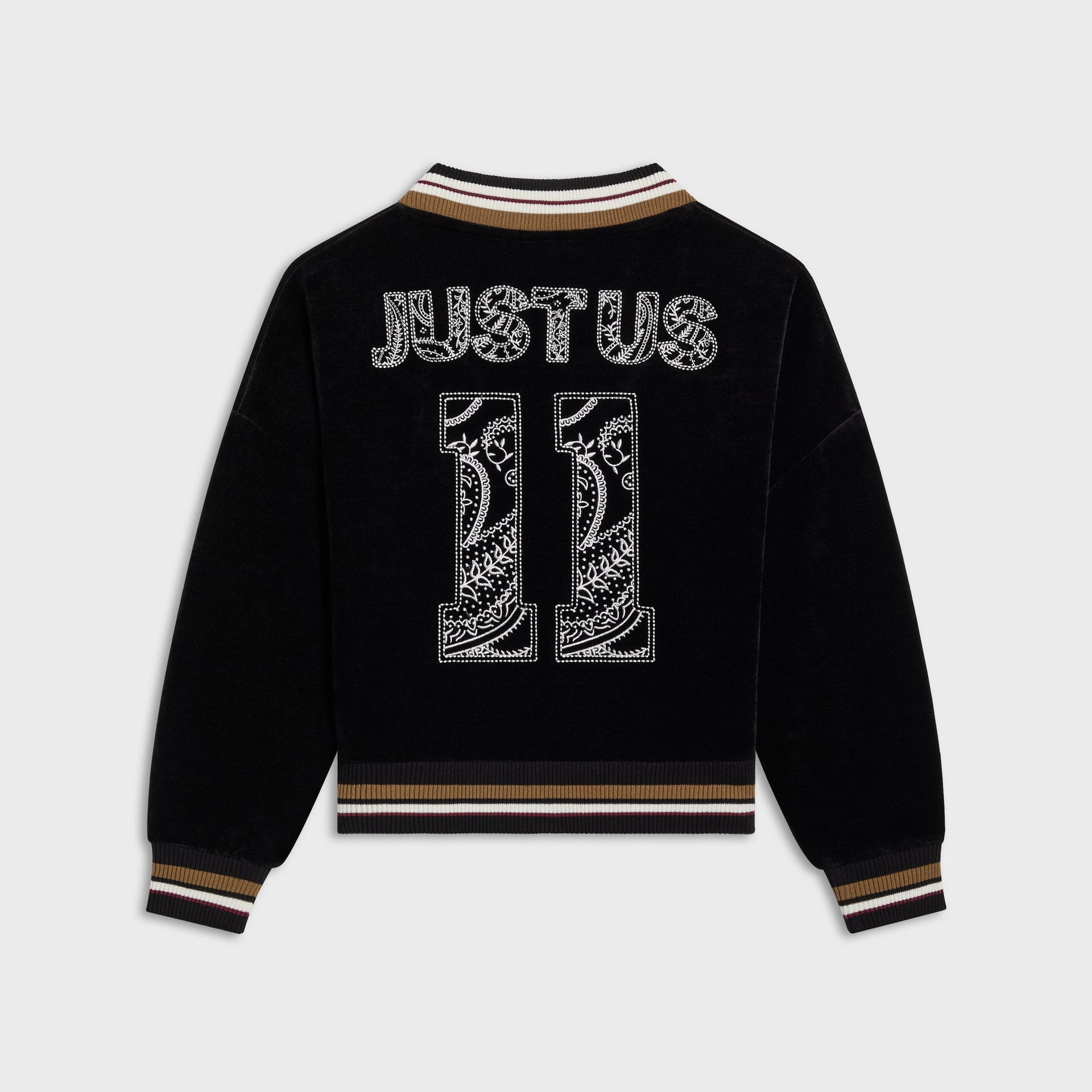 Kith Kids Textured V-Neck Collar Nelson Sweatshirt - Black - PH