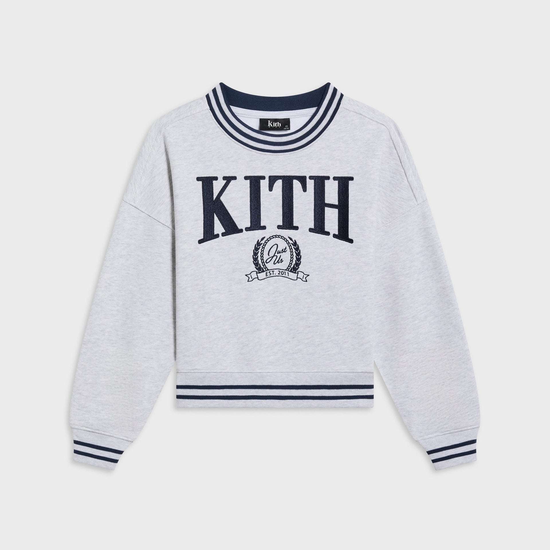 Kith Kids Collegiate Nelson Crewneck - Light Heather Grey - PH