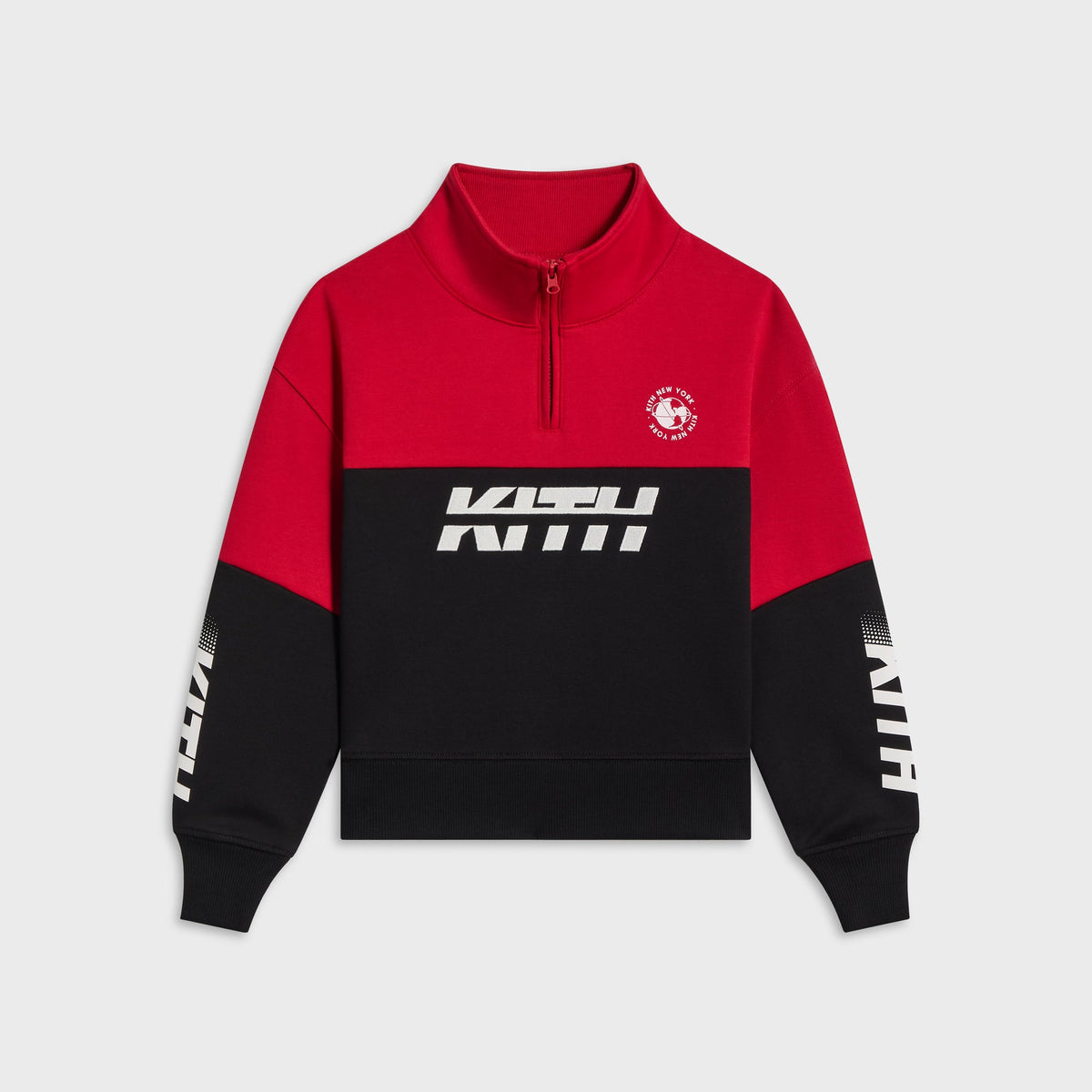 Kith Kids Logo Blocked Hunter Quarter Zip - Black