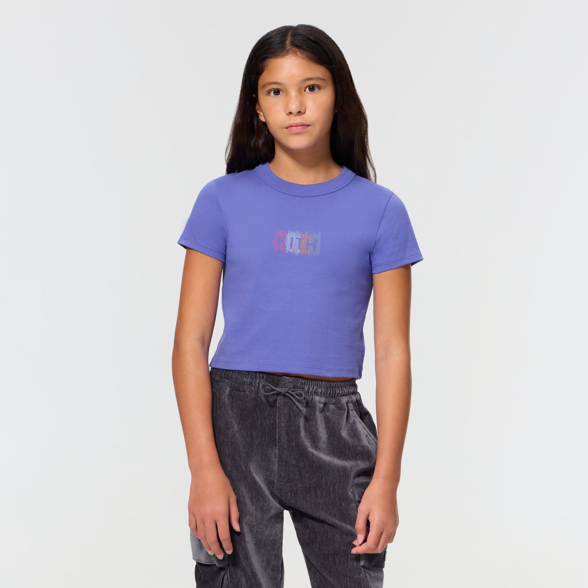 Kith Kids Sketched Classic Logo Mulberry II Tee - Iolite - PH
