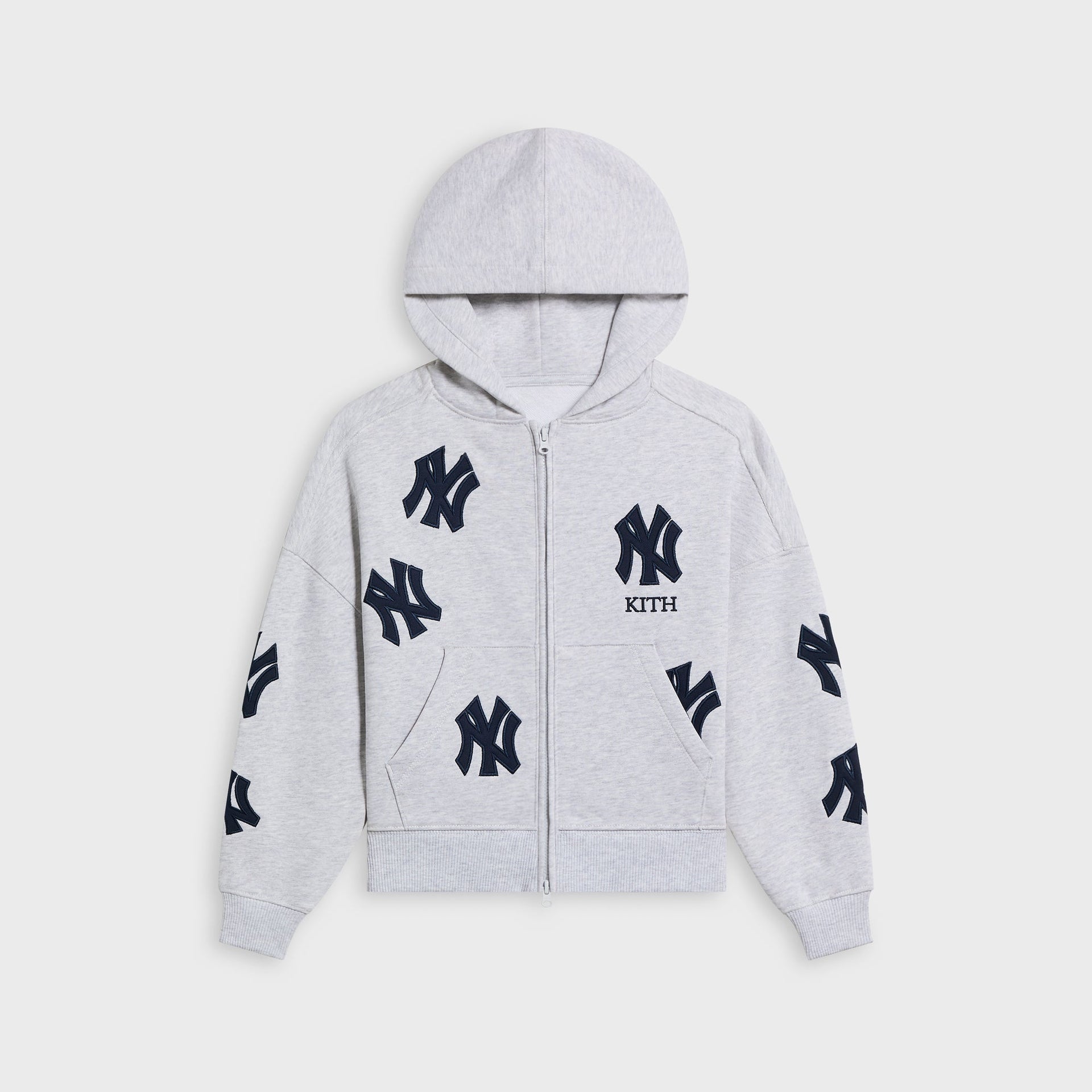 Kith Kids for the New York Yankees Nelson Zip Hoodie - Light Heather Grey - PH