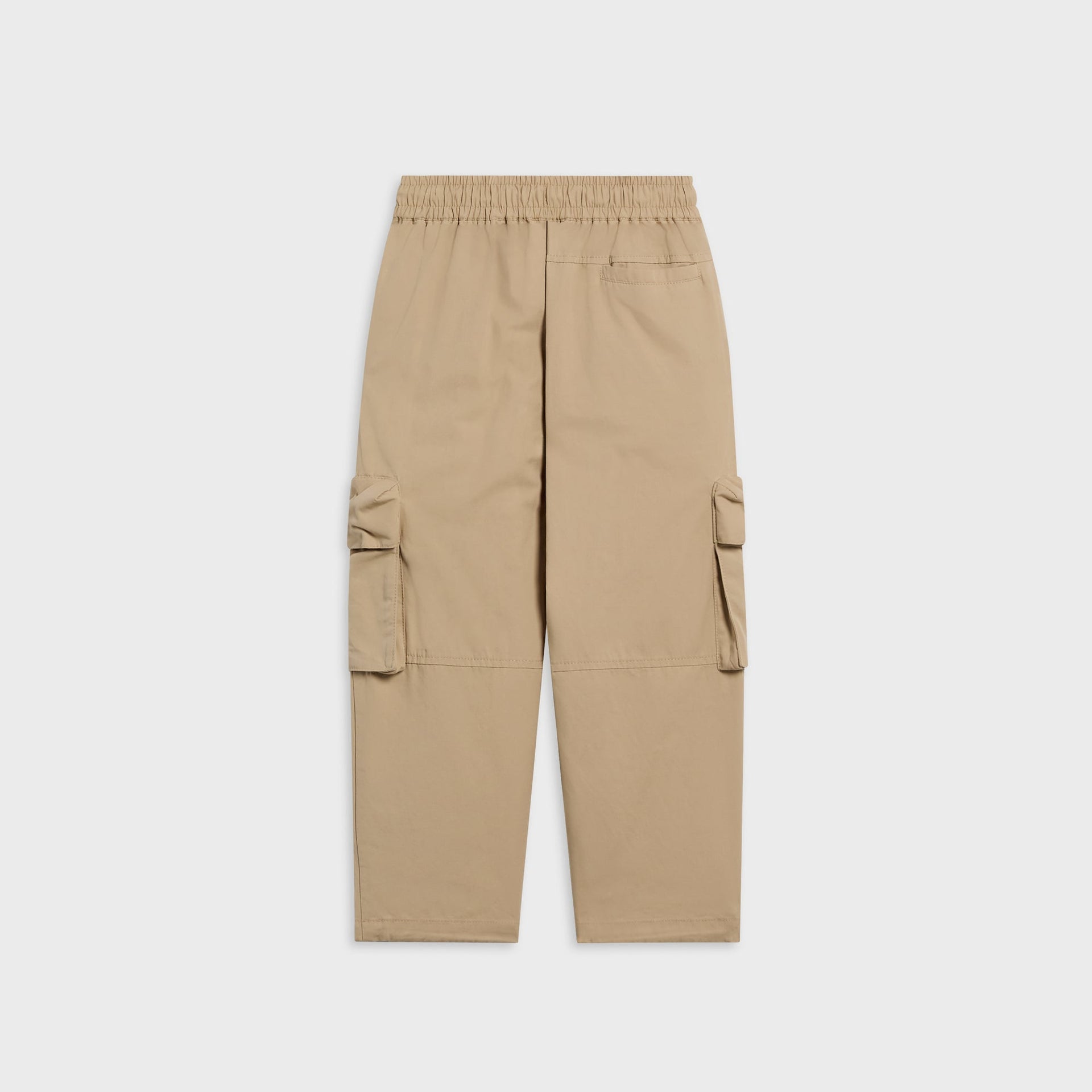 Kith Kids Chauncey Cargo Pant in tan canvas, back view showing welt pocket and side cargo pockets