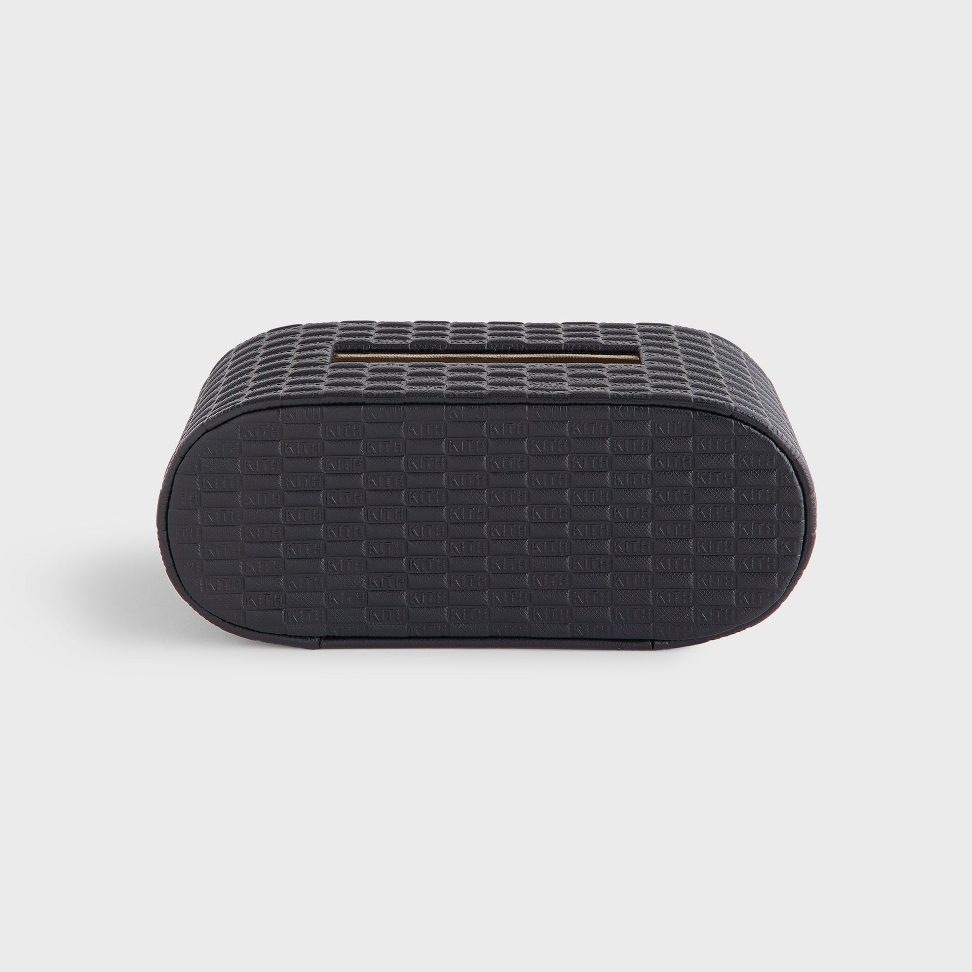 Kith Monogram Saffiano Leather Tissue Box - Black