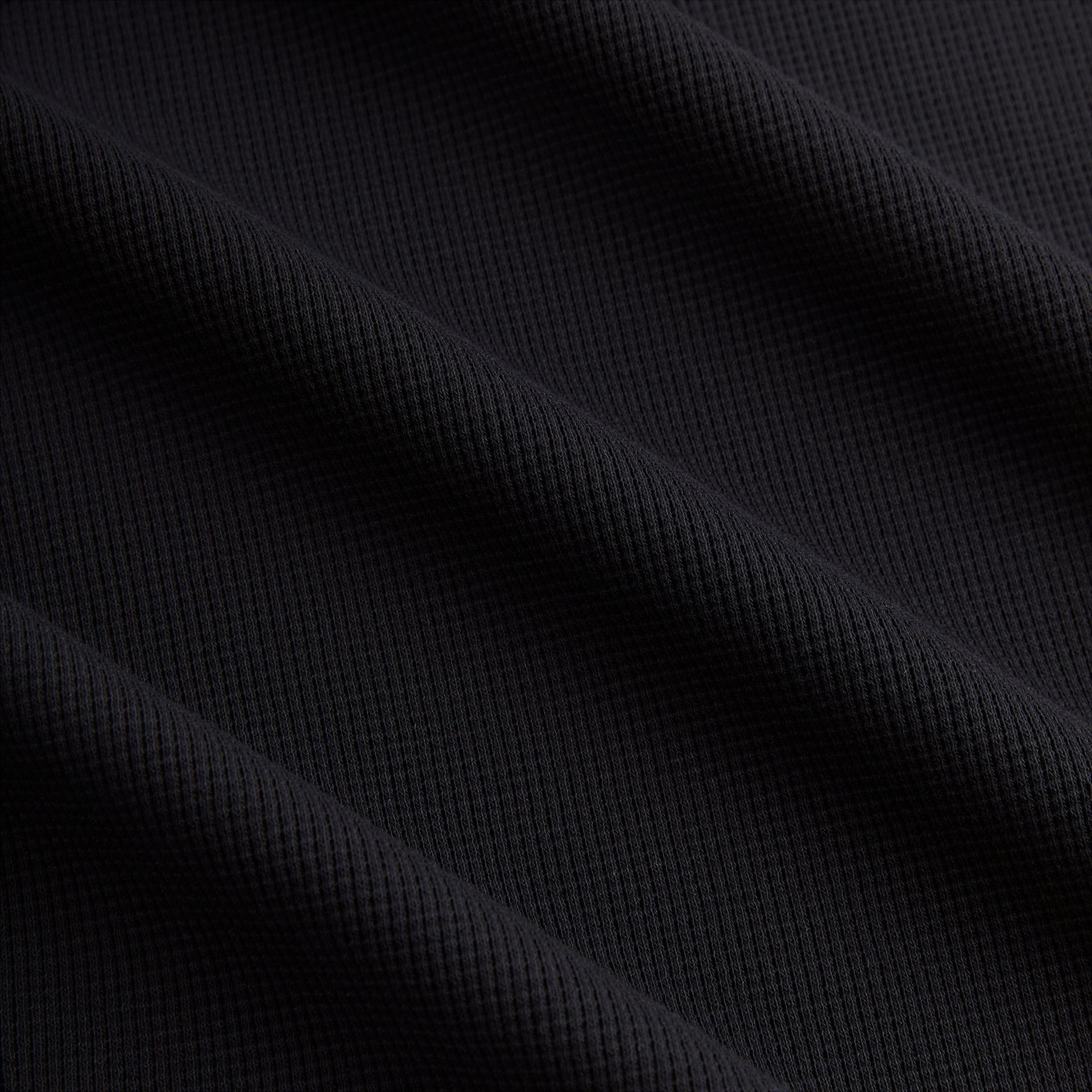 Kith Micro Waffle Drew Polo Shirt - Black