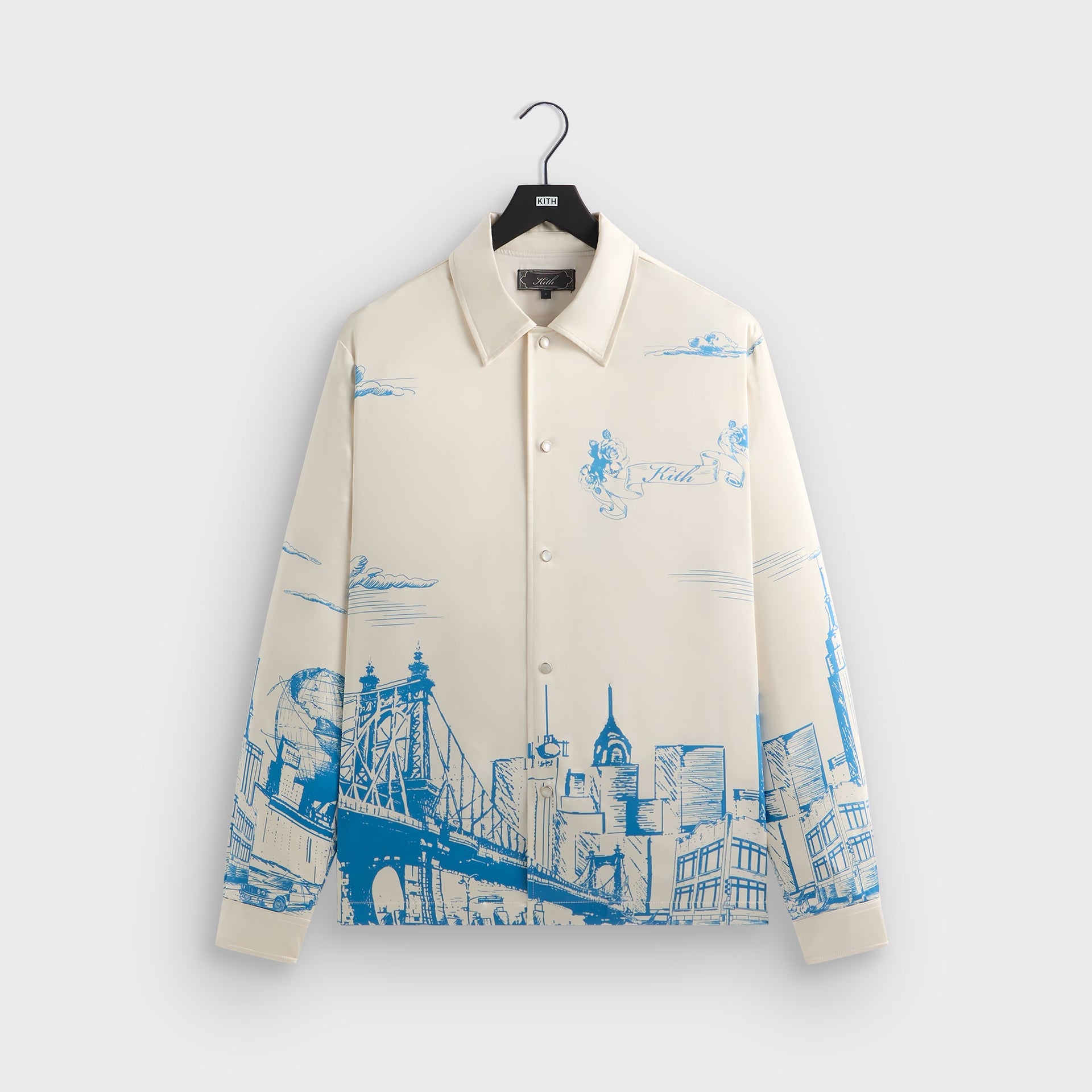 Kith Scenic Long Sleeve Boxy Collared Overshirt - Sandrift