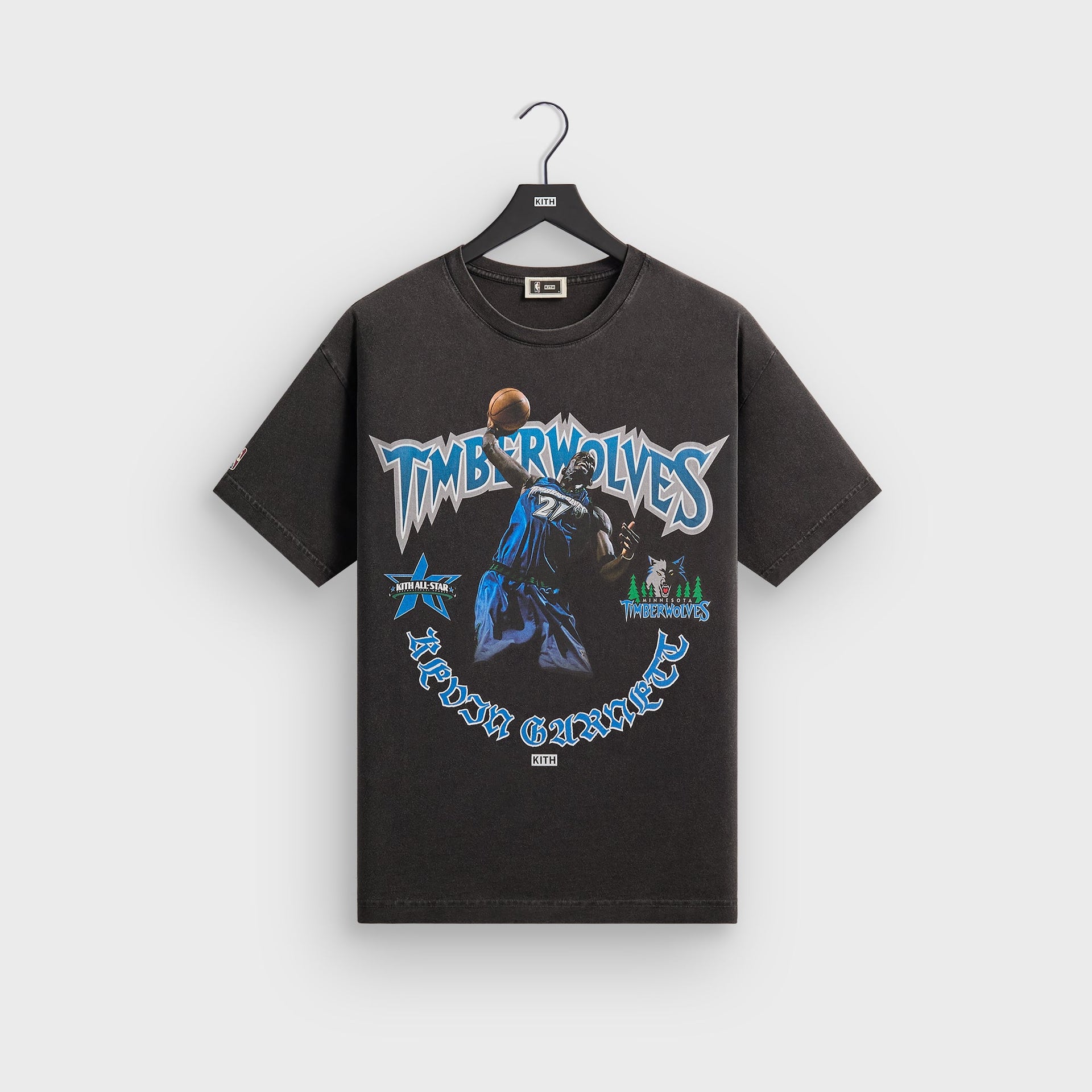 Kith for NBA All-Star Minnesota Timberwolves Kevin Garnett Vintage Tee - Black