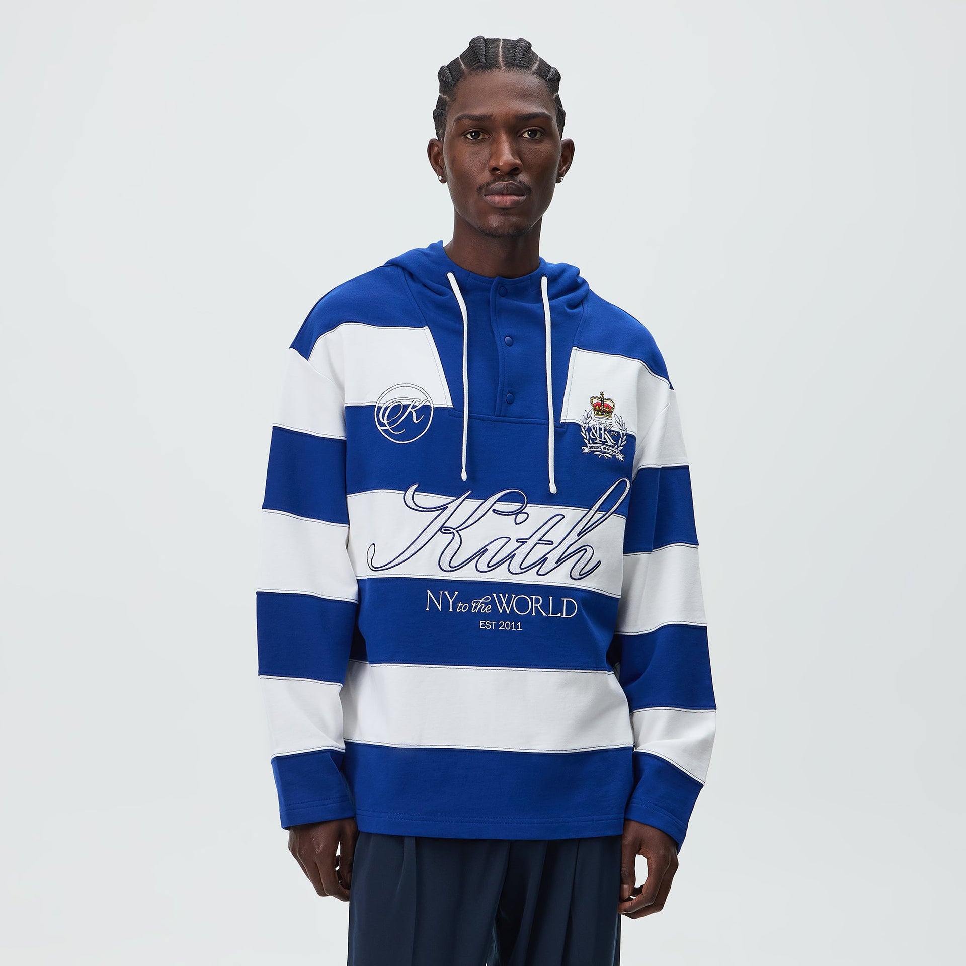 kith.mompact Fleece Striped Caleb Anorak Hoodie - Layer