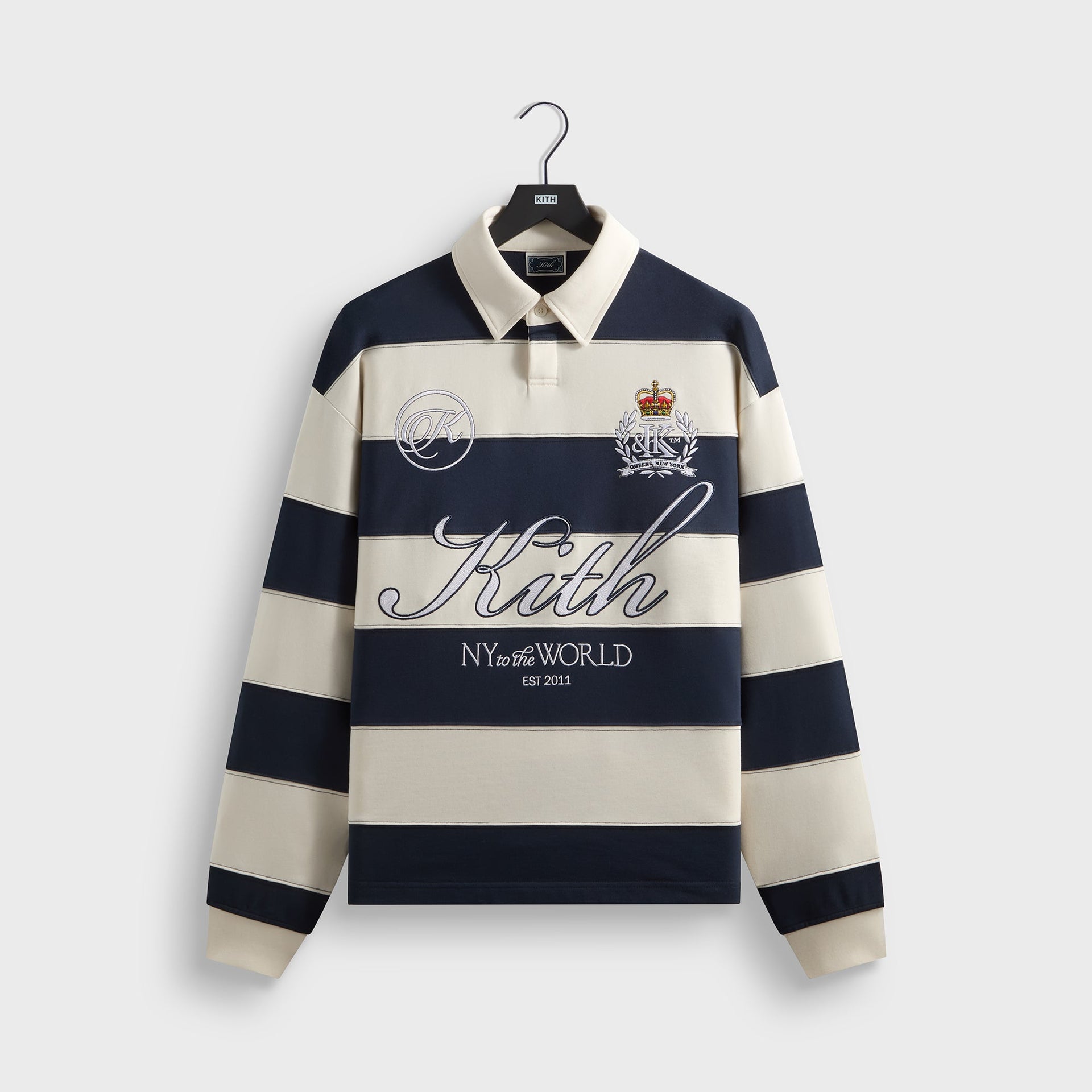 kith.mompact Fleece Striped Rugby - Nocturnal