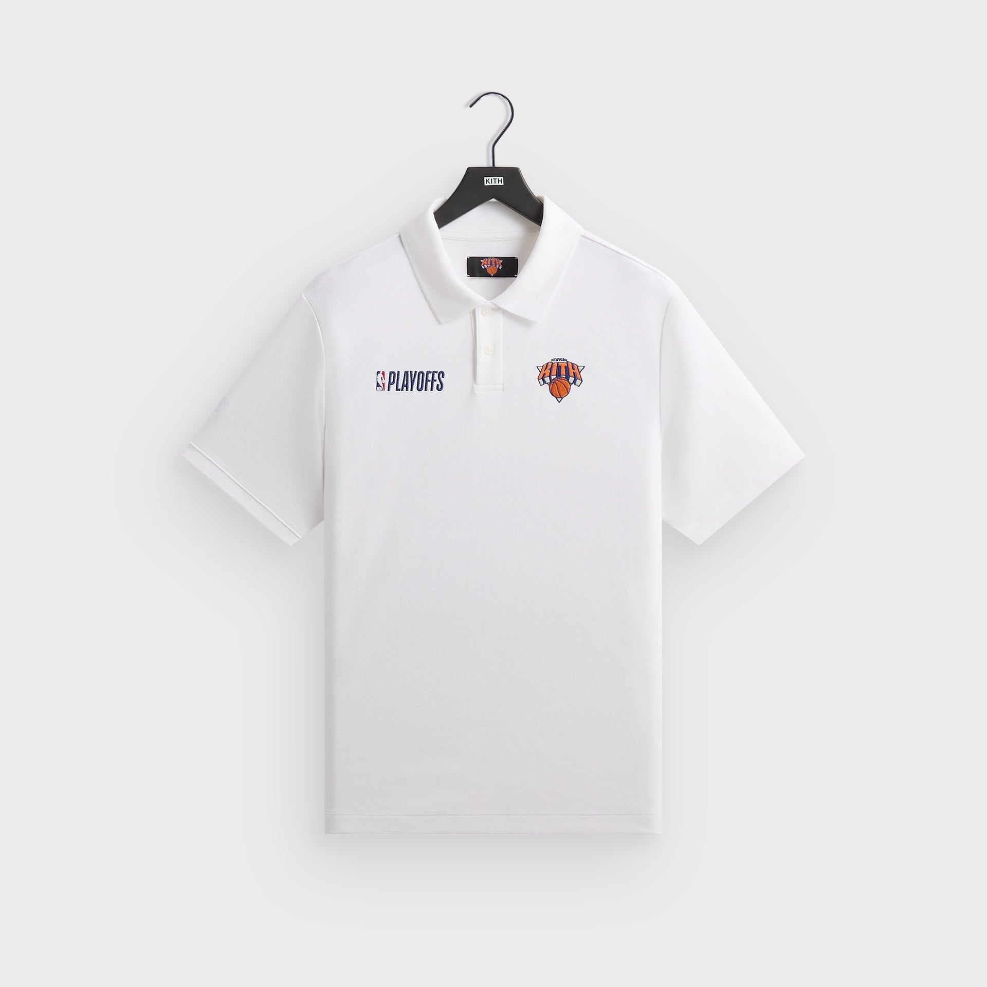 Kith for the New York Knicks Playoffs Ainslie Pique Polo - White