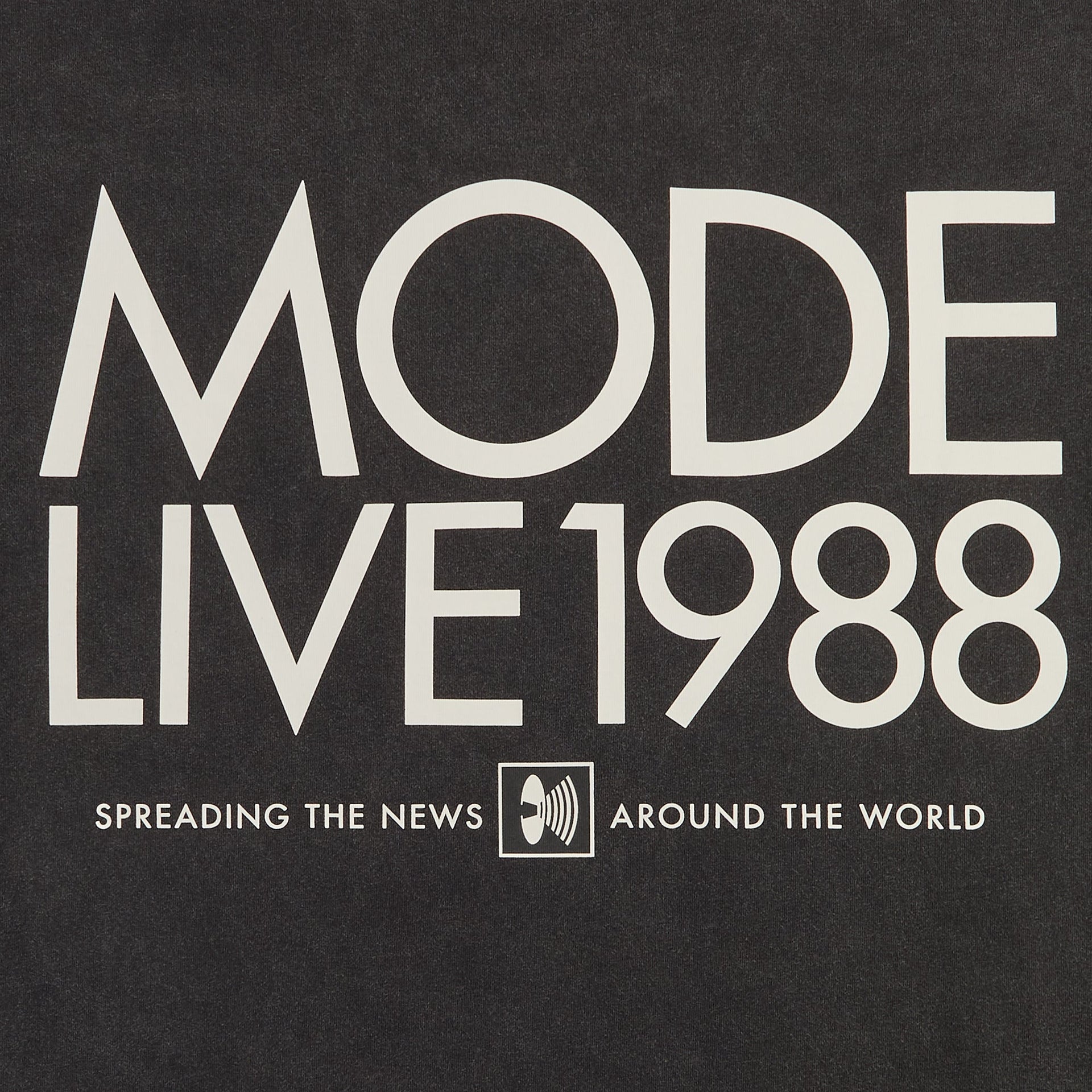 Kith Records for Depeche Mode 101 Live Alex Tee, close-up of Mode Live 1988 Spreading the News Around the World back print