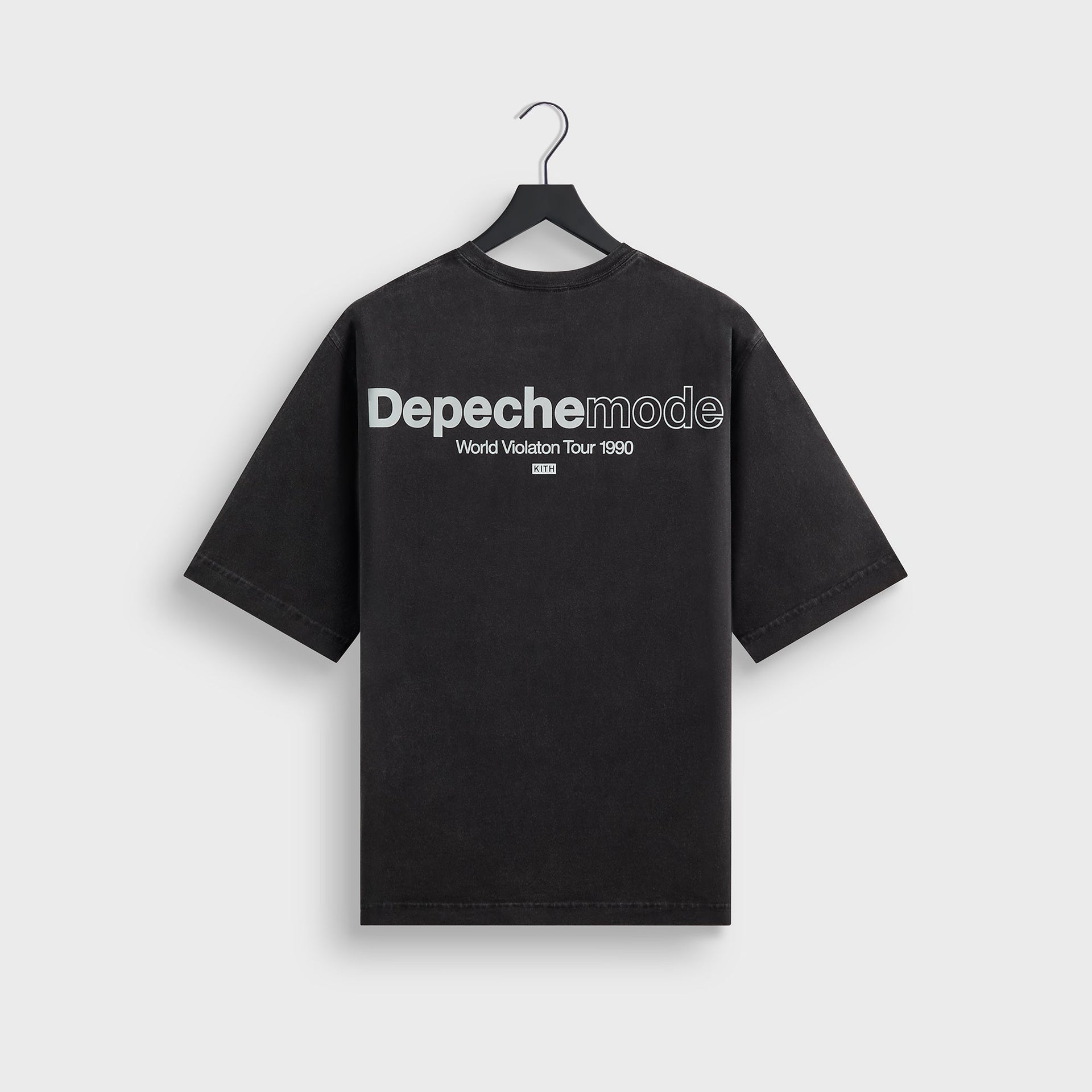 Kith Records for Depeche Mode Violator Vintage Alex Tee in washed black, back view with Depeche Mode World Violation Tour 1990 print