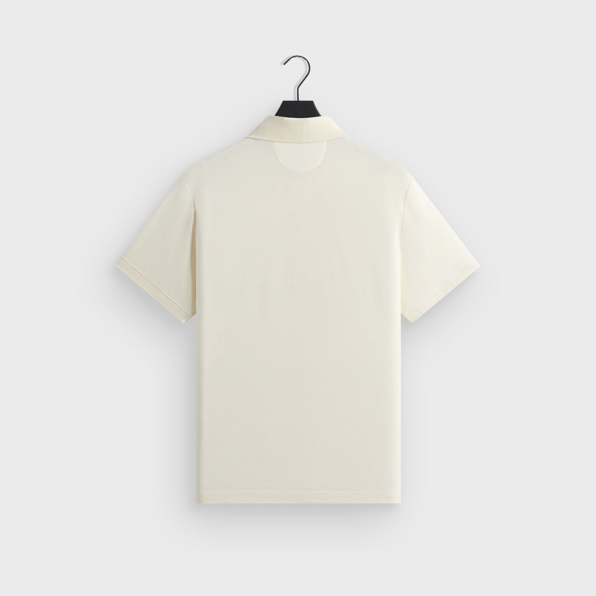 &Kin Melton Polo in White, plain back view on hanger