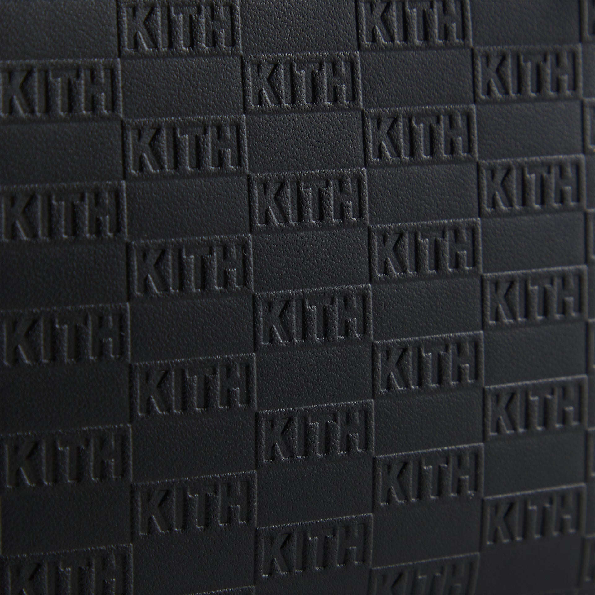 Kith Monogram Leather Half Zip Wallet - Black