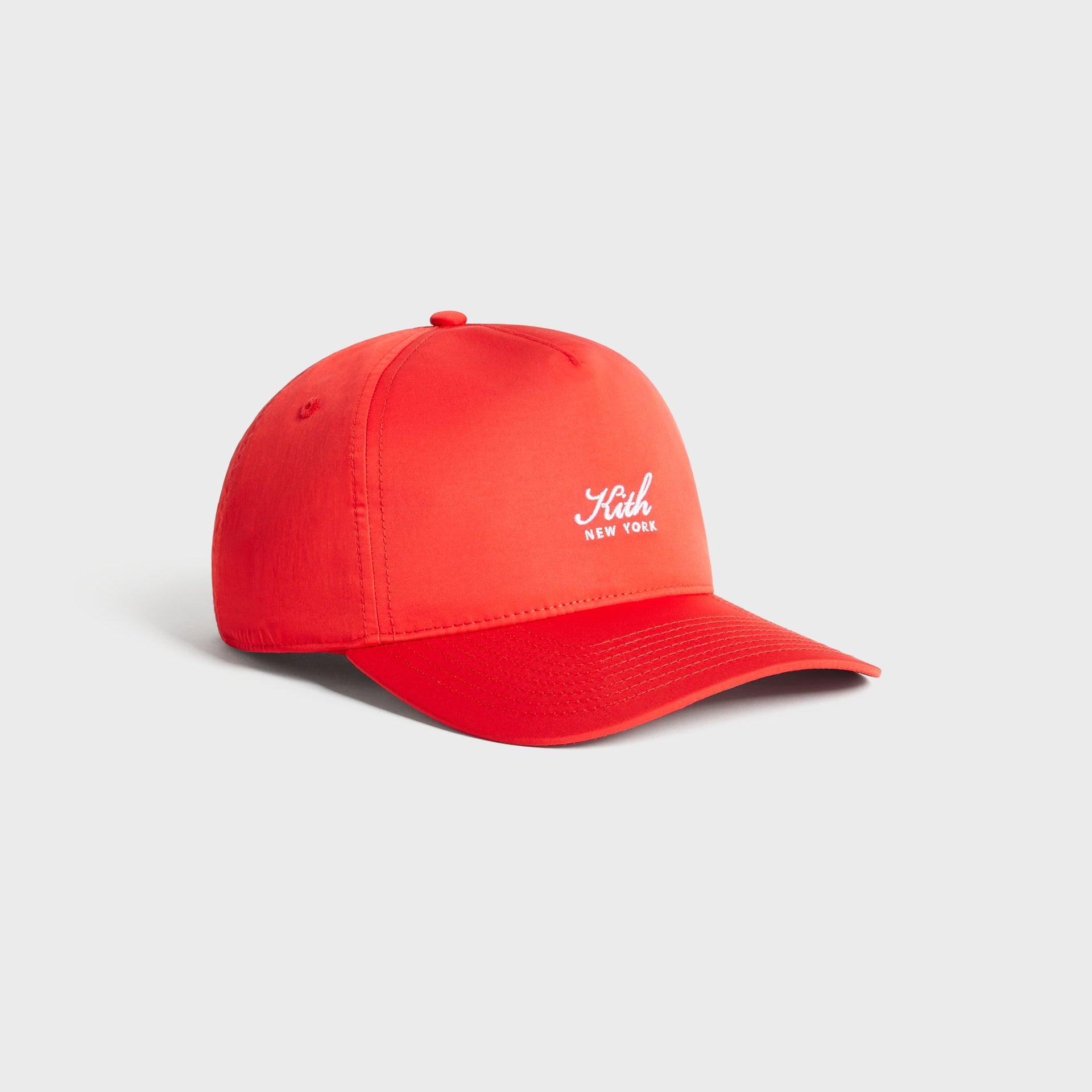 Kith Script Wrinkle Nylon Bay Low Pinch Crown Snapback - Cinnabar