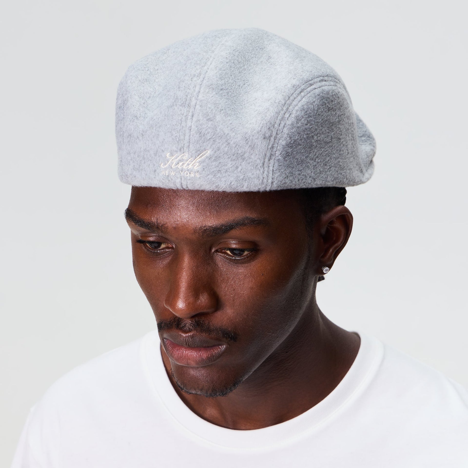 Kith Script Double-Face Wool Drivers Cap - Medium Heather Grey