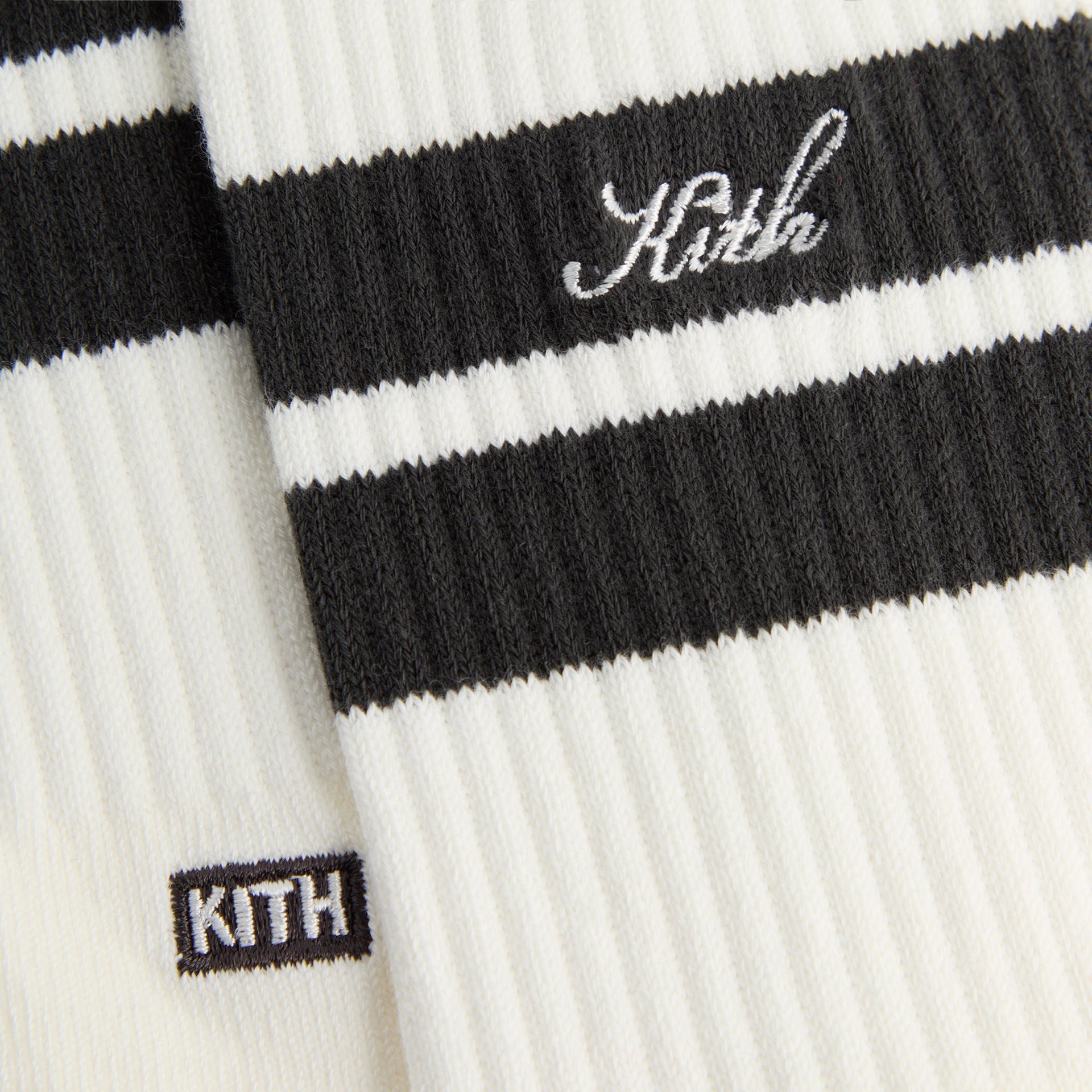 Kith 3-Pack Double Stripe Crew Socks - Silk