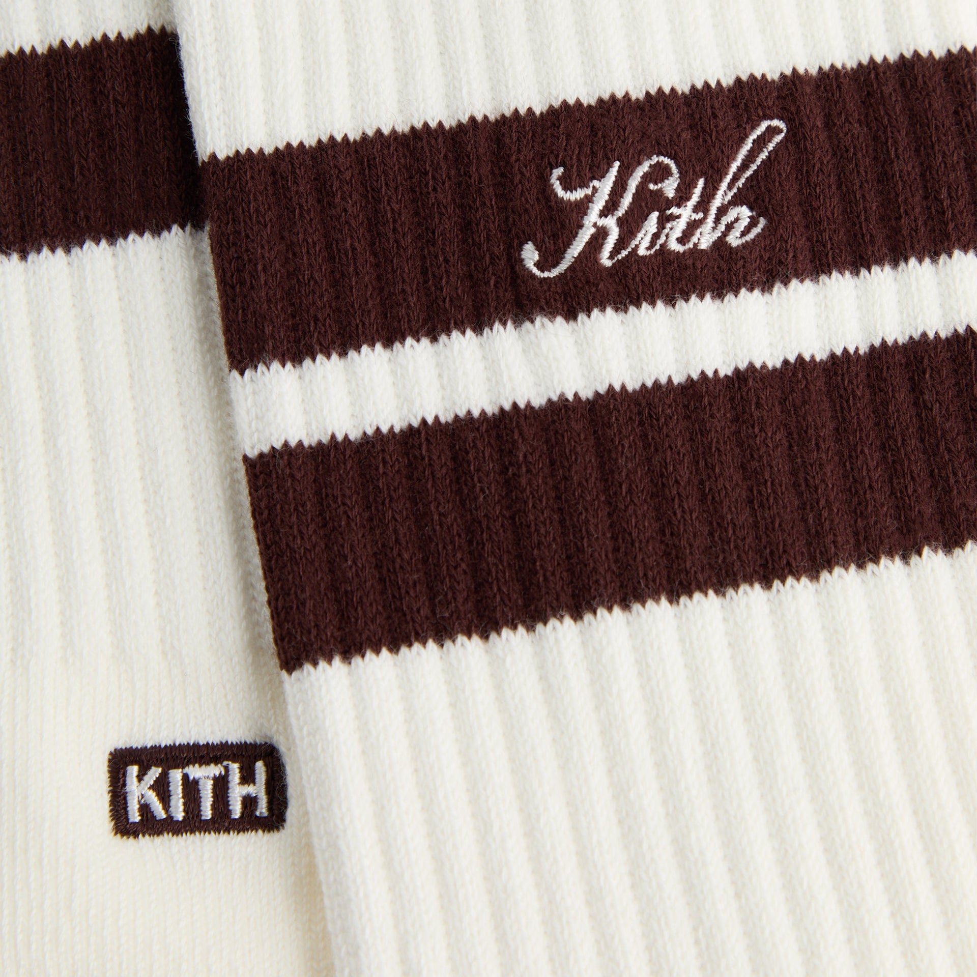 Kith 3-Pack Double Stripe Crew Socks - Silk