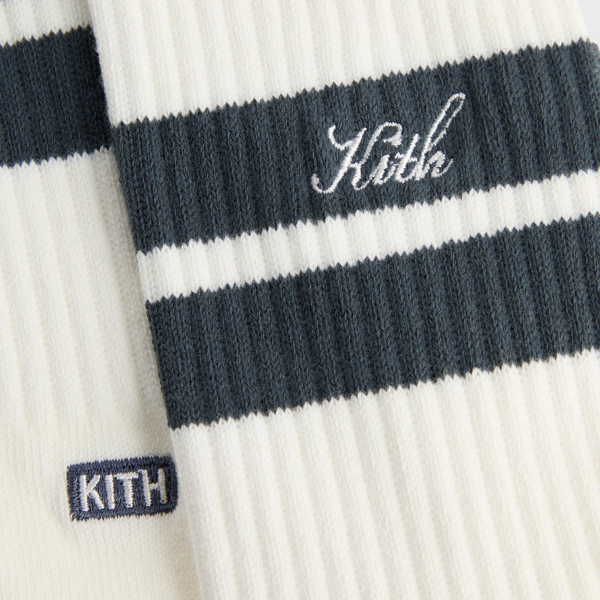 Kith 3-Pack Double Stripe Crew Socks - Silk