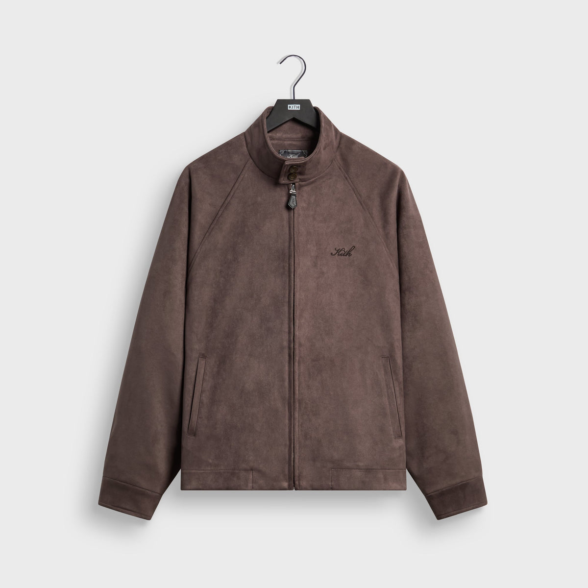 Kith Microsuede Bonded Flannel Harrington Jacket - Dark Ash