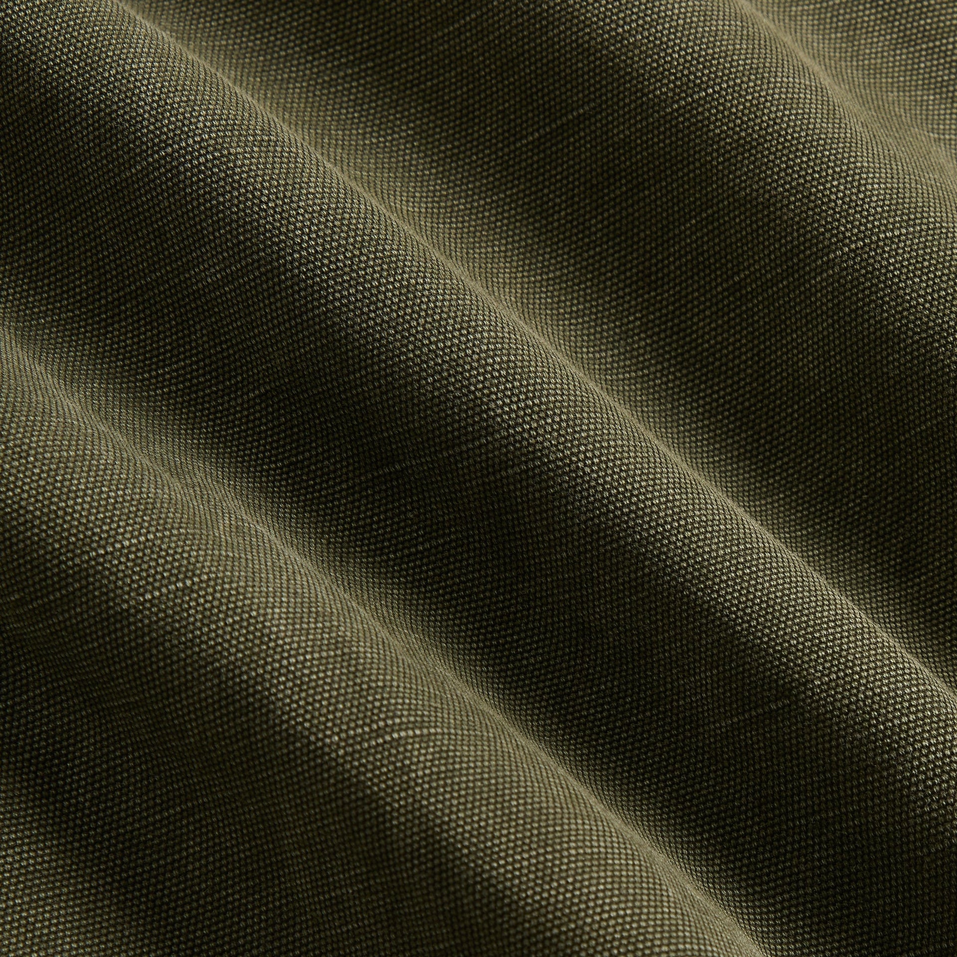 Close-up of Moss olive studded canvas fabric of the &Kin Rhysand Jacket