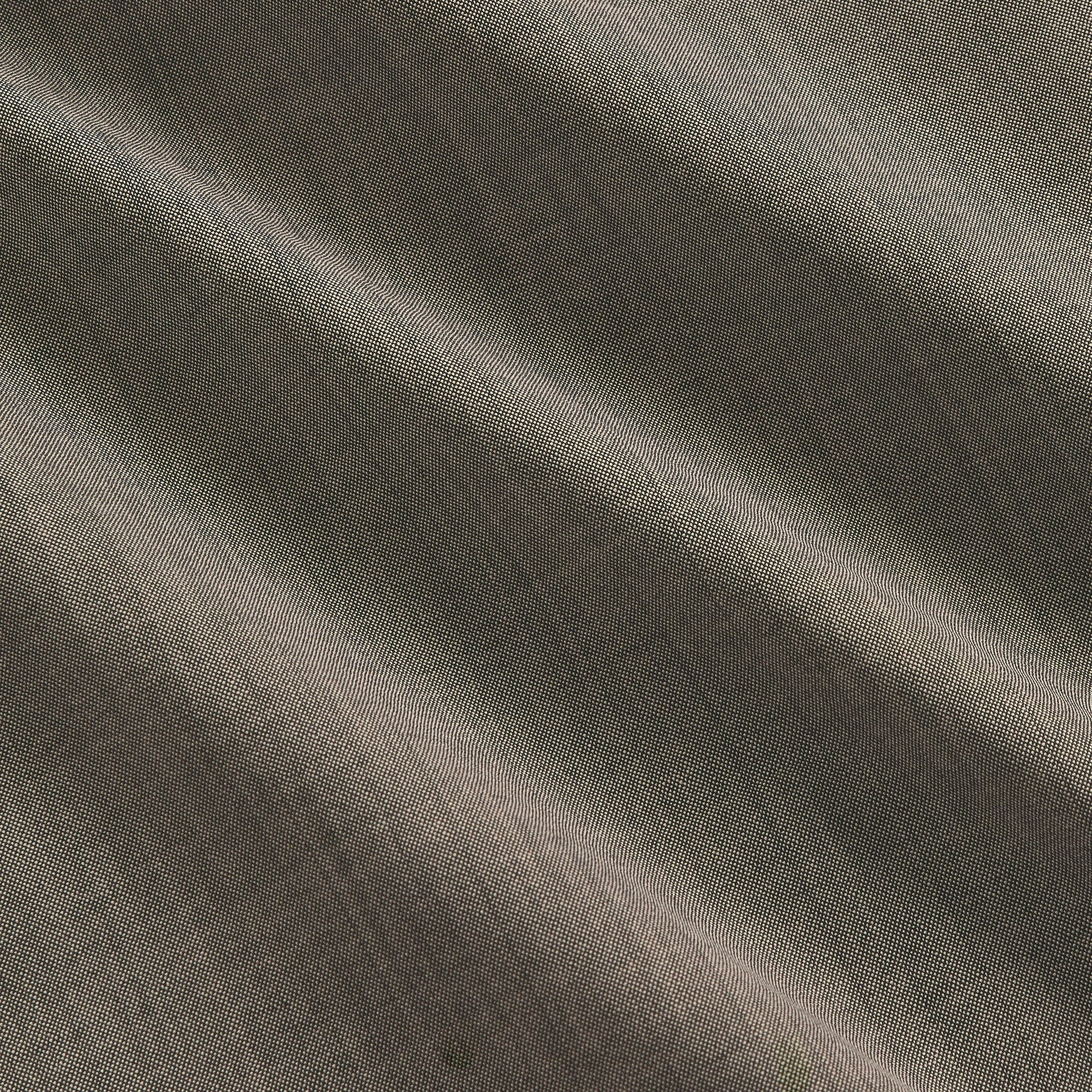 &Kin Tropical Wool Gael Parka fabric close-up, taupe two-tone melange tropical wool weave