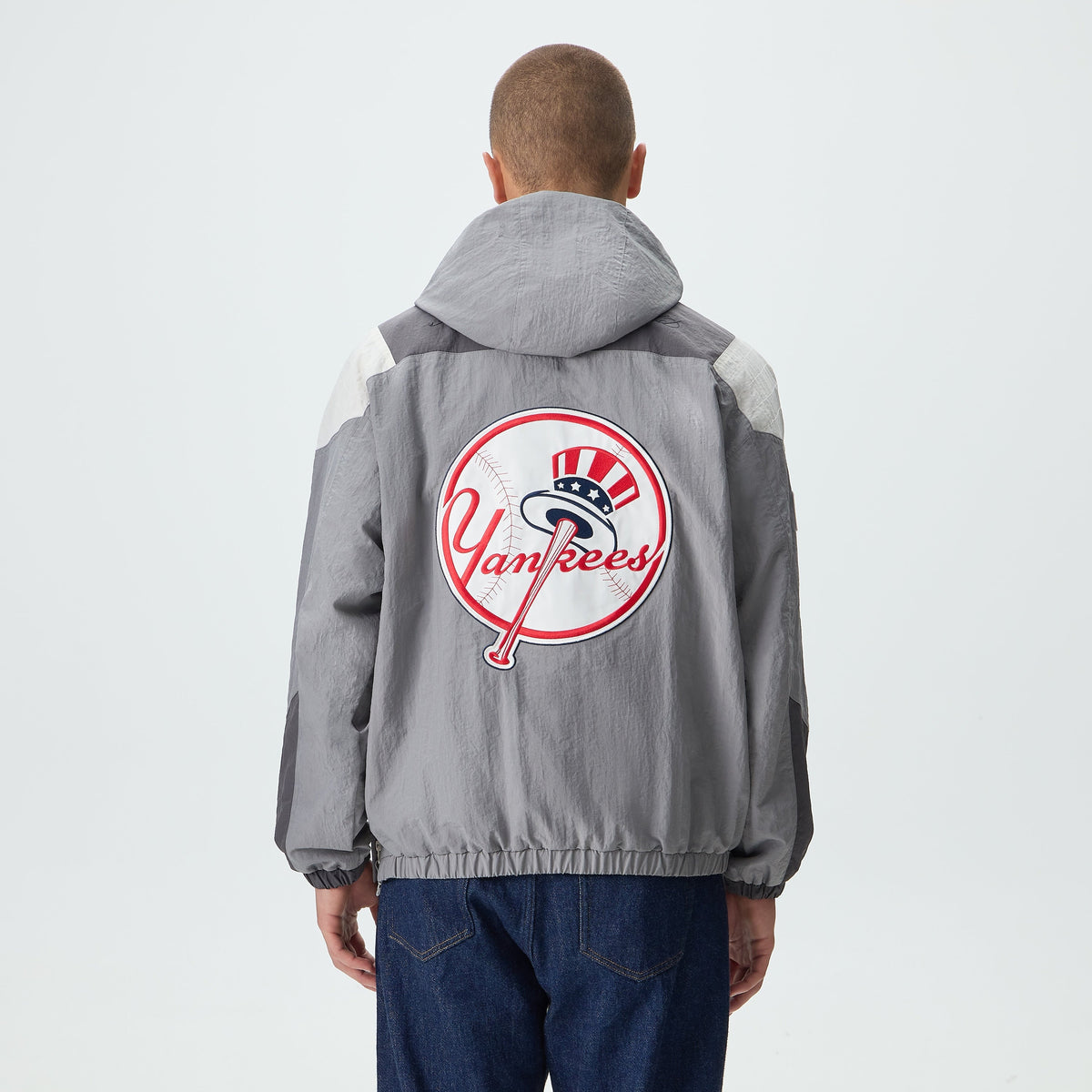 Kith for the New York Yankees Nylon Dante Pullover Jacket - Skyscraper