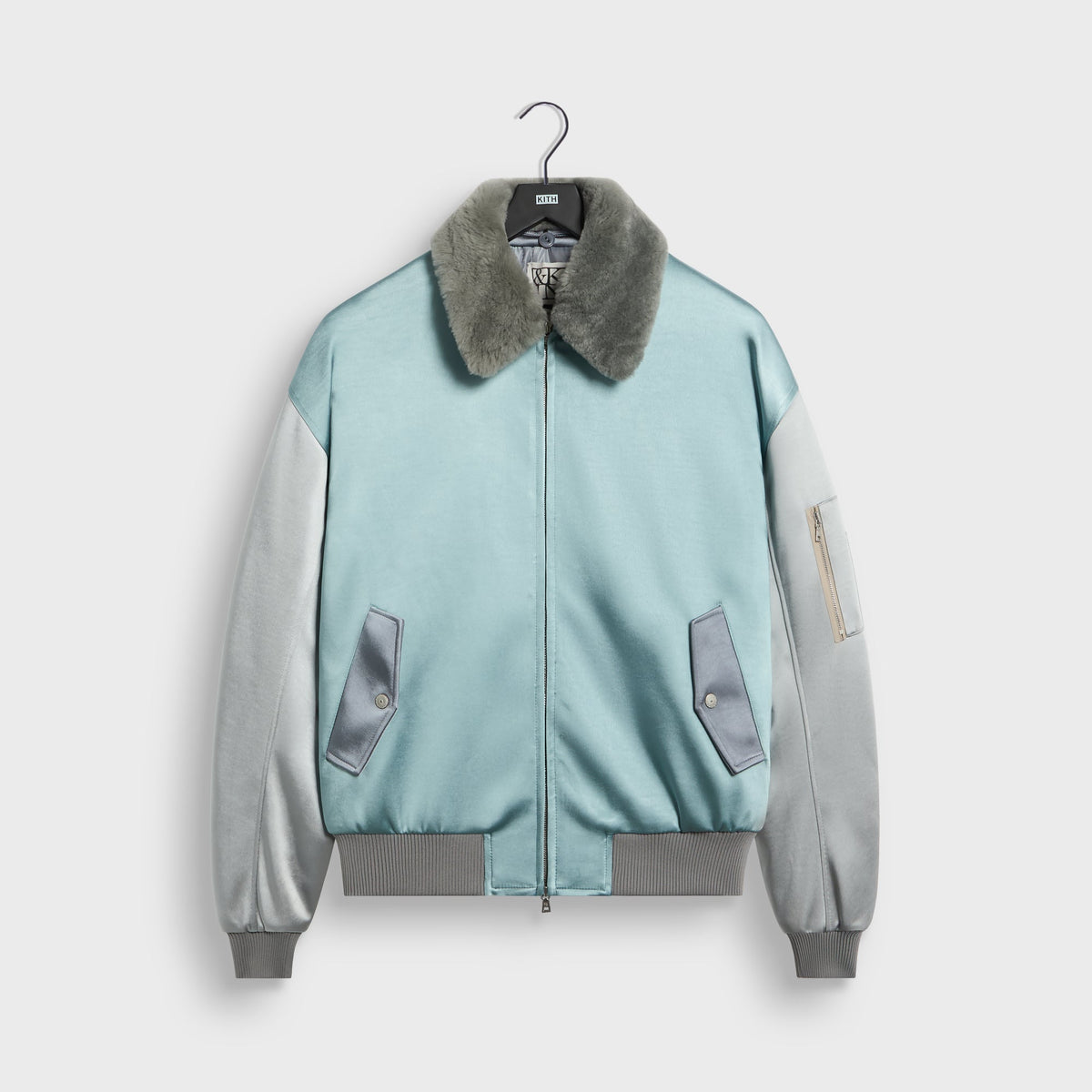 &Kin Bonded Satin Dax Bomber Jacket - Overlook