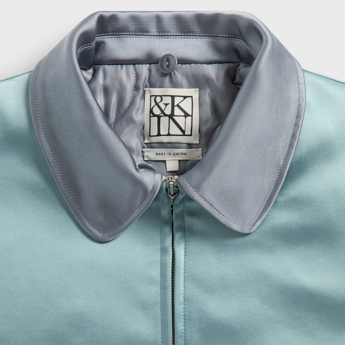 &Kin Bonded Satin Dax Bomber Jacket - Overlook