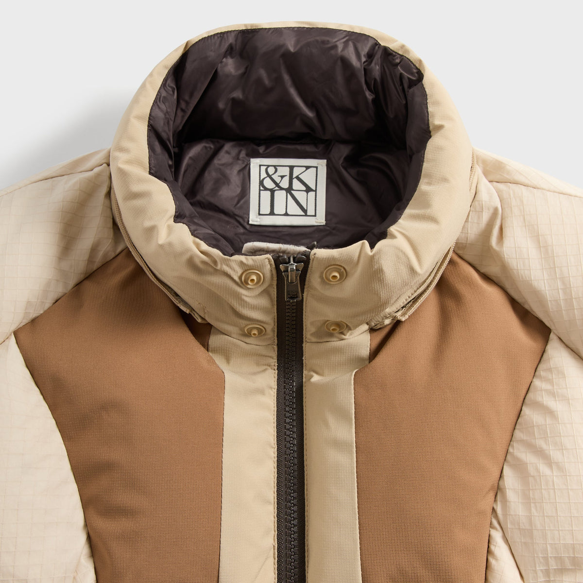 &Kin Ripstop Nylon Ambrose Puffer - Oatmeal