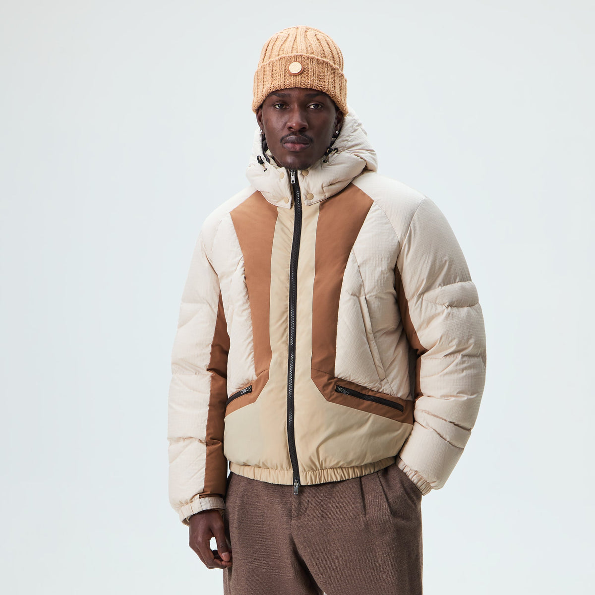 &Kin Ripstop Nylon Ambrose Puffer - Oatmeal