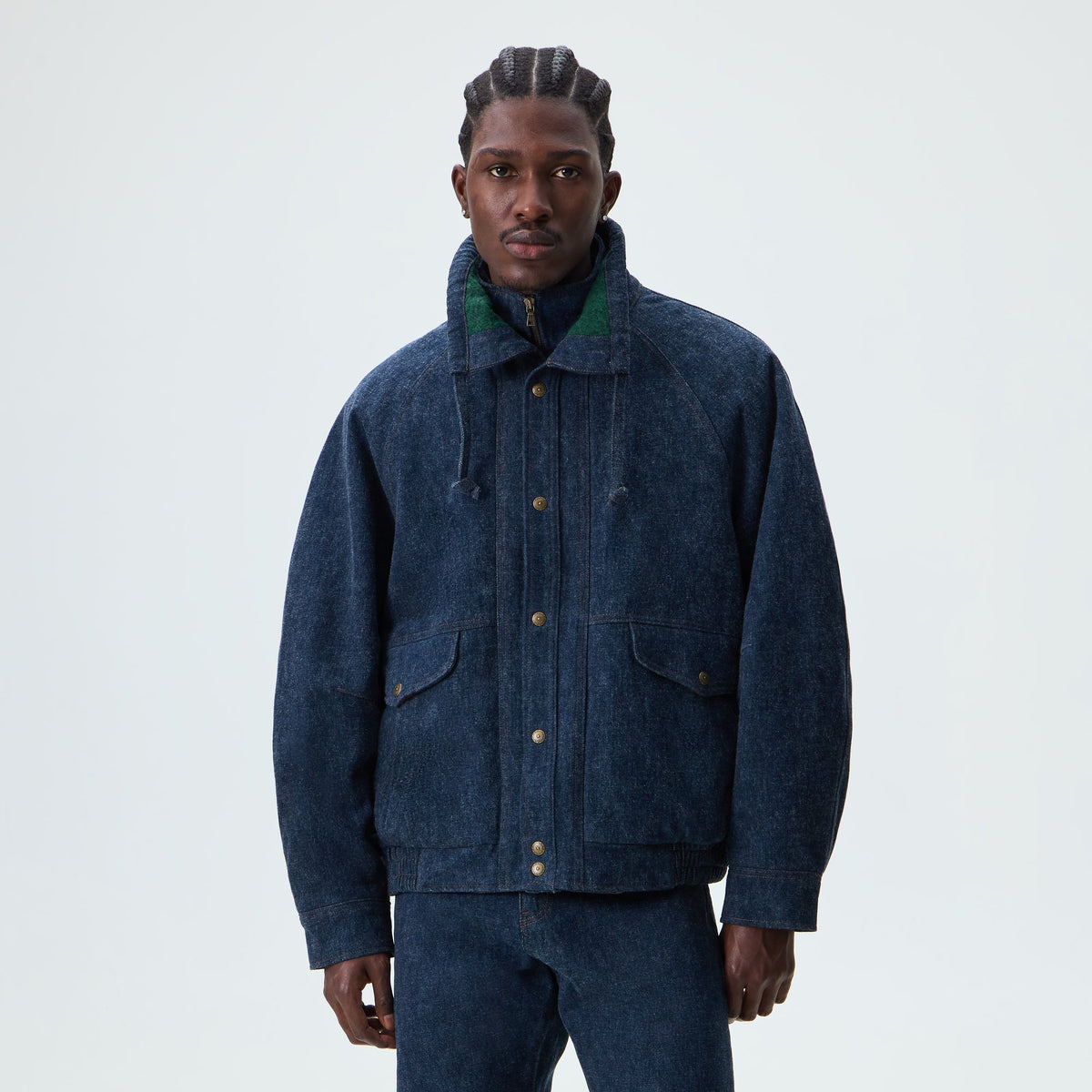 &Kin Brushed Denim Erin Jacket - Dark Indigo